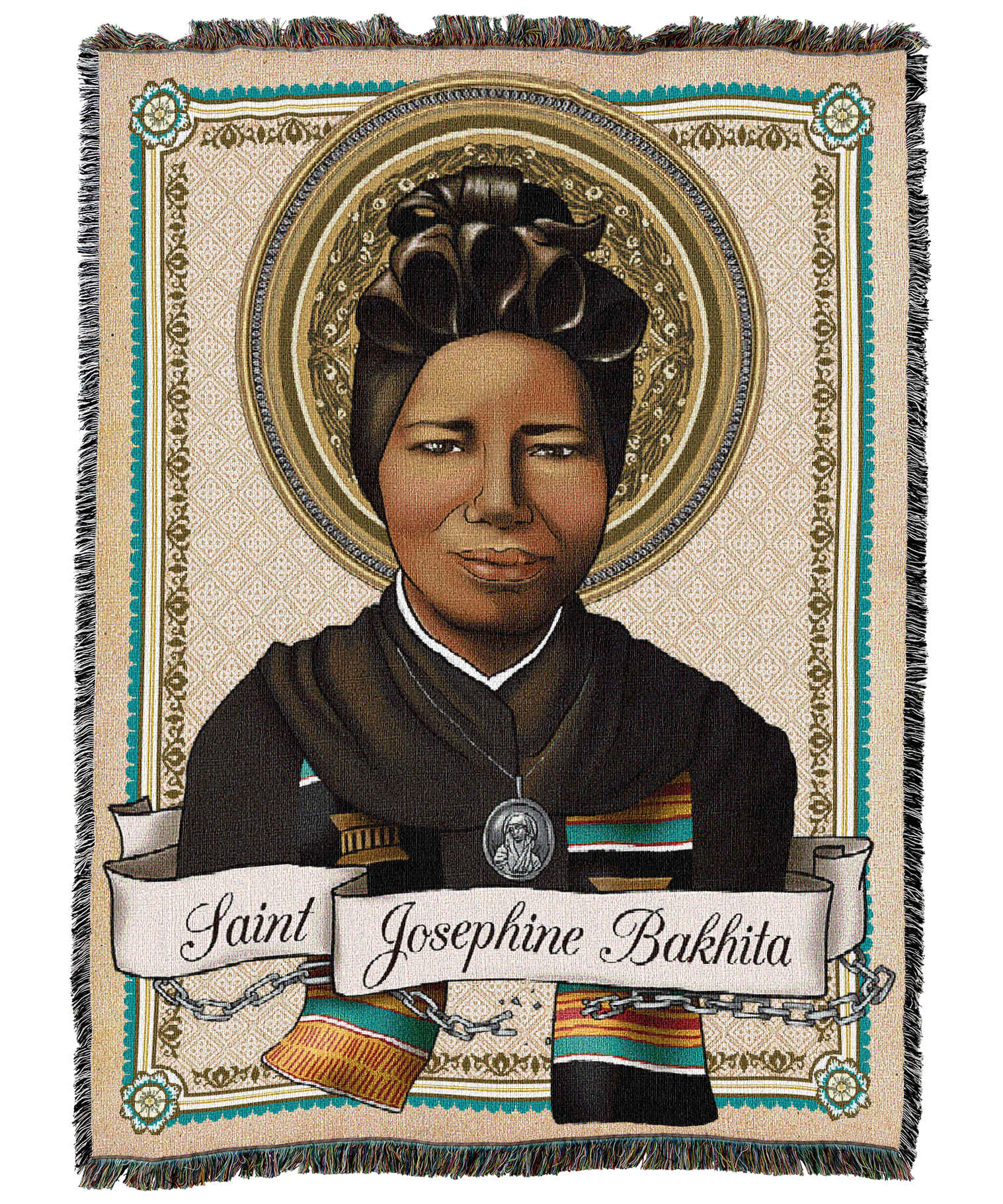 Saint Josephine Prayer Card Blanket