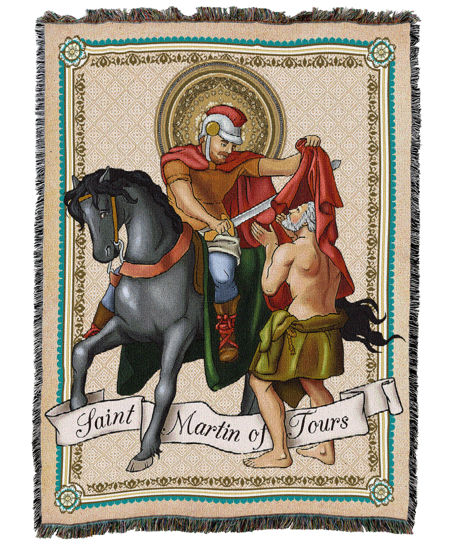 Saint Martin Prayer Card Blanket