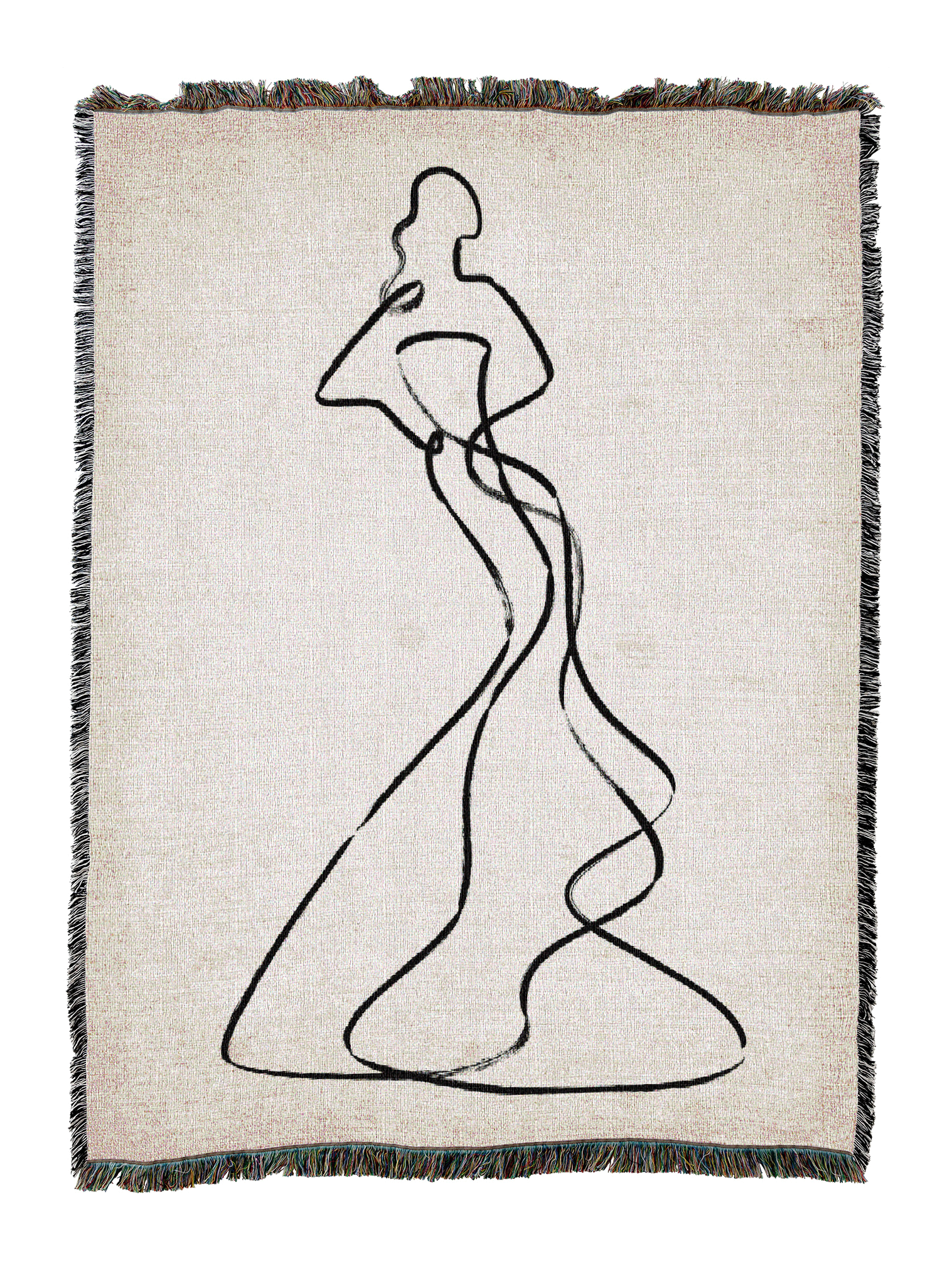 Abstract Fashion Line Art Beige 2 Blanket