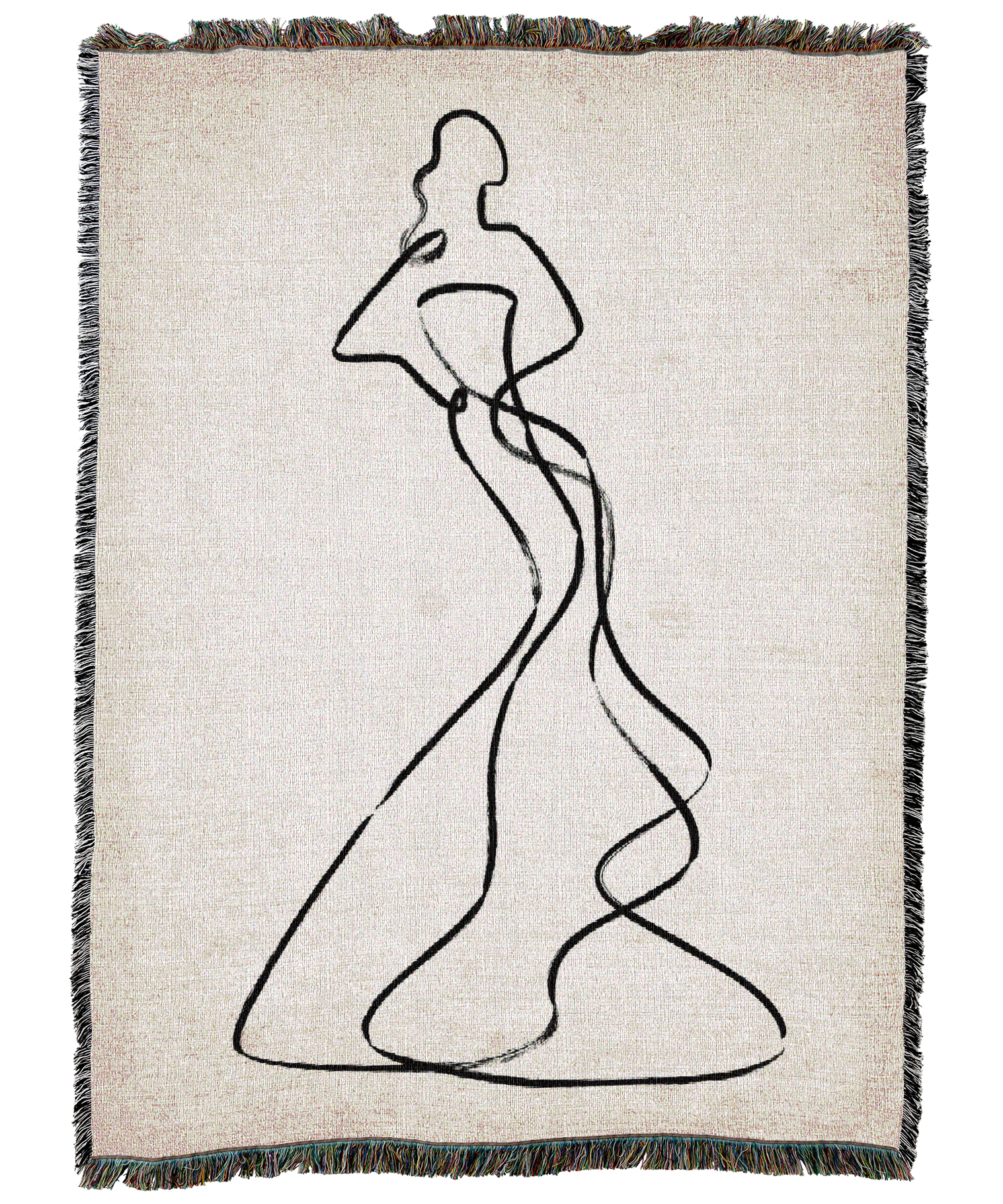 Abstract Fashion Line Art Beige 2 Blanket