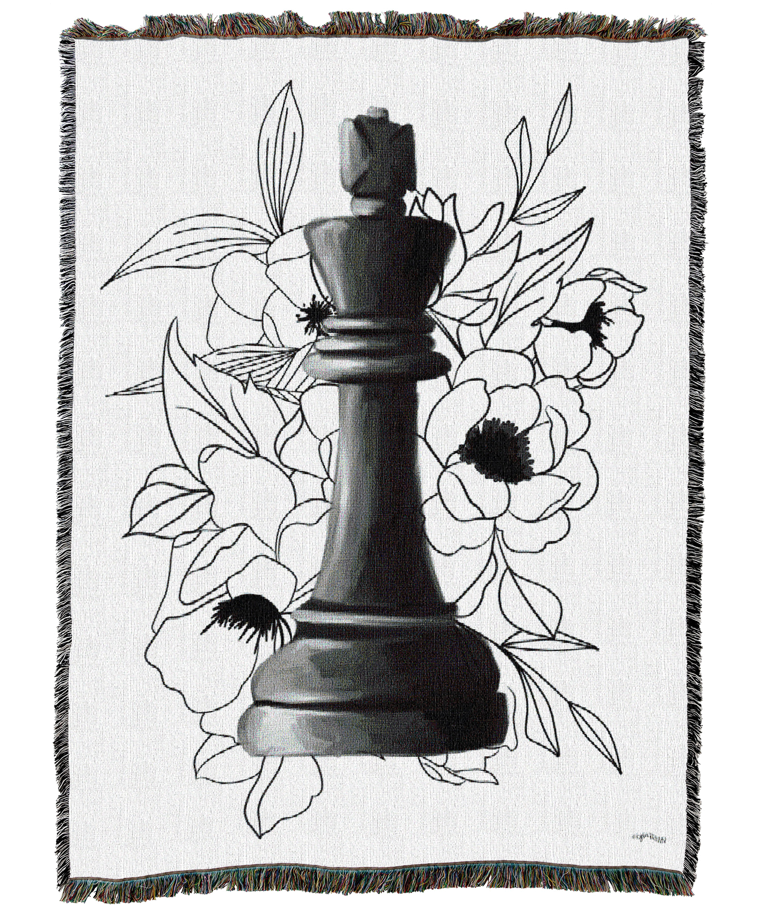 Black King Floral Blanket