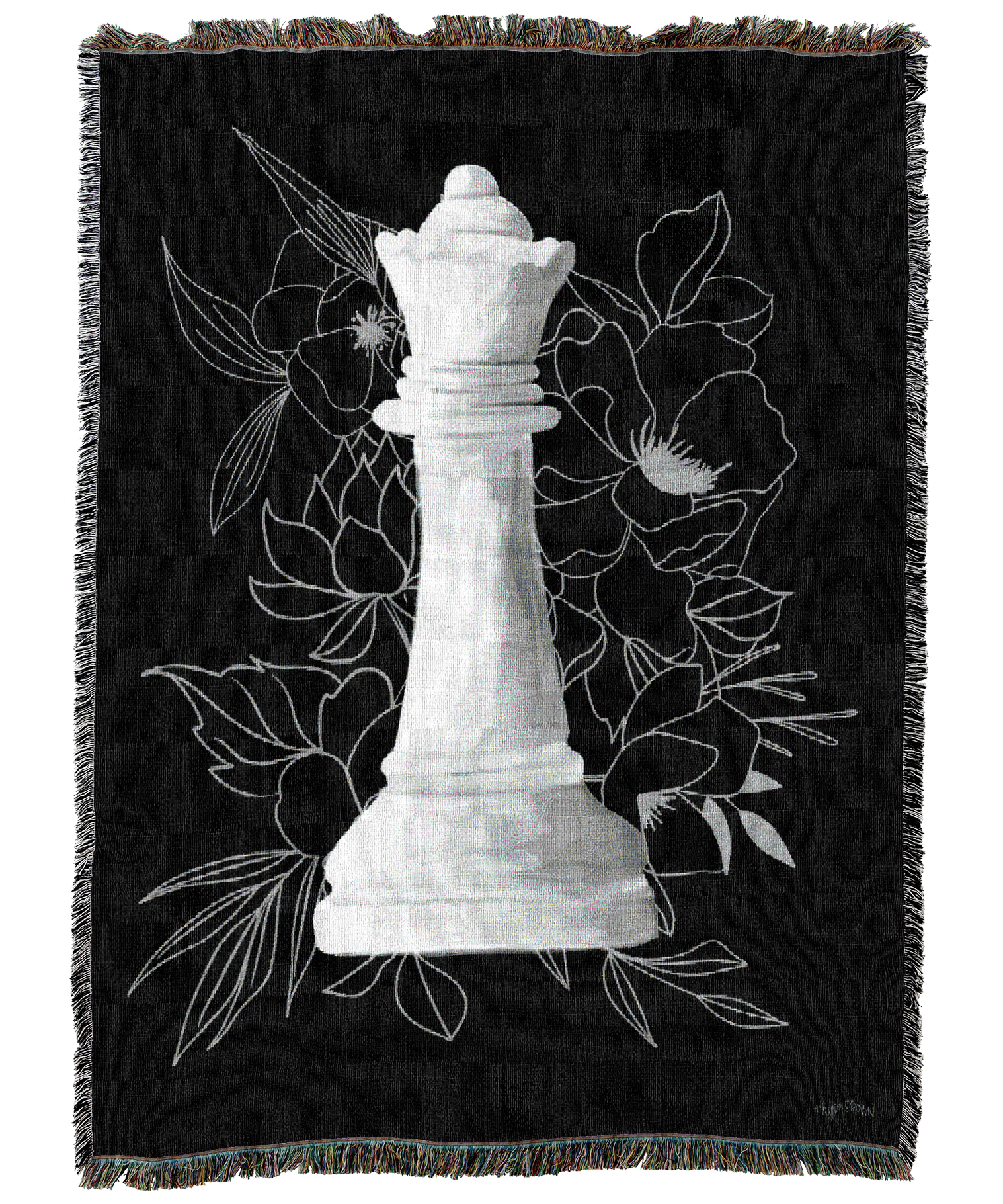 White Queen Floral Blanket