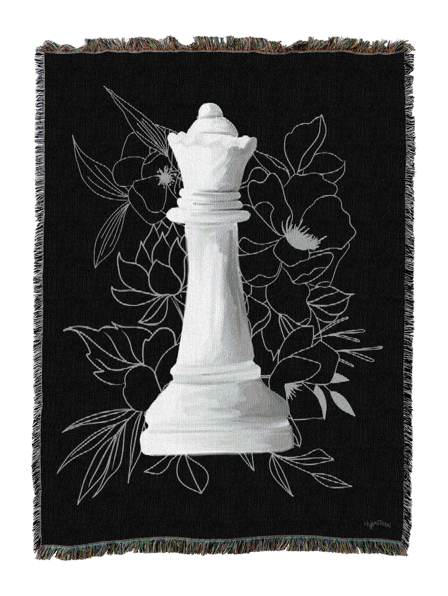 White Queen Floral Blanket