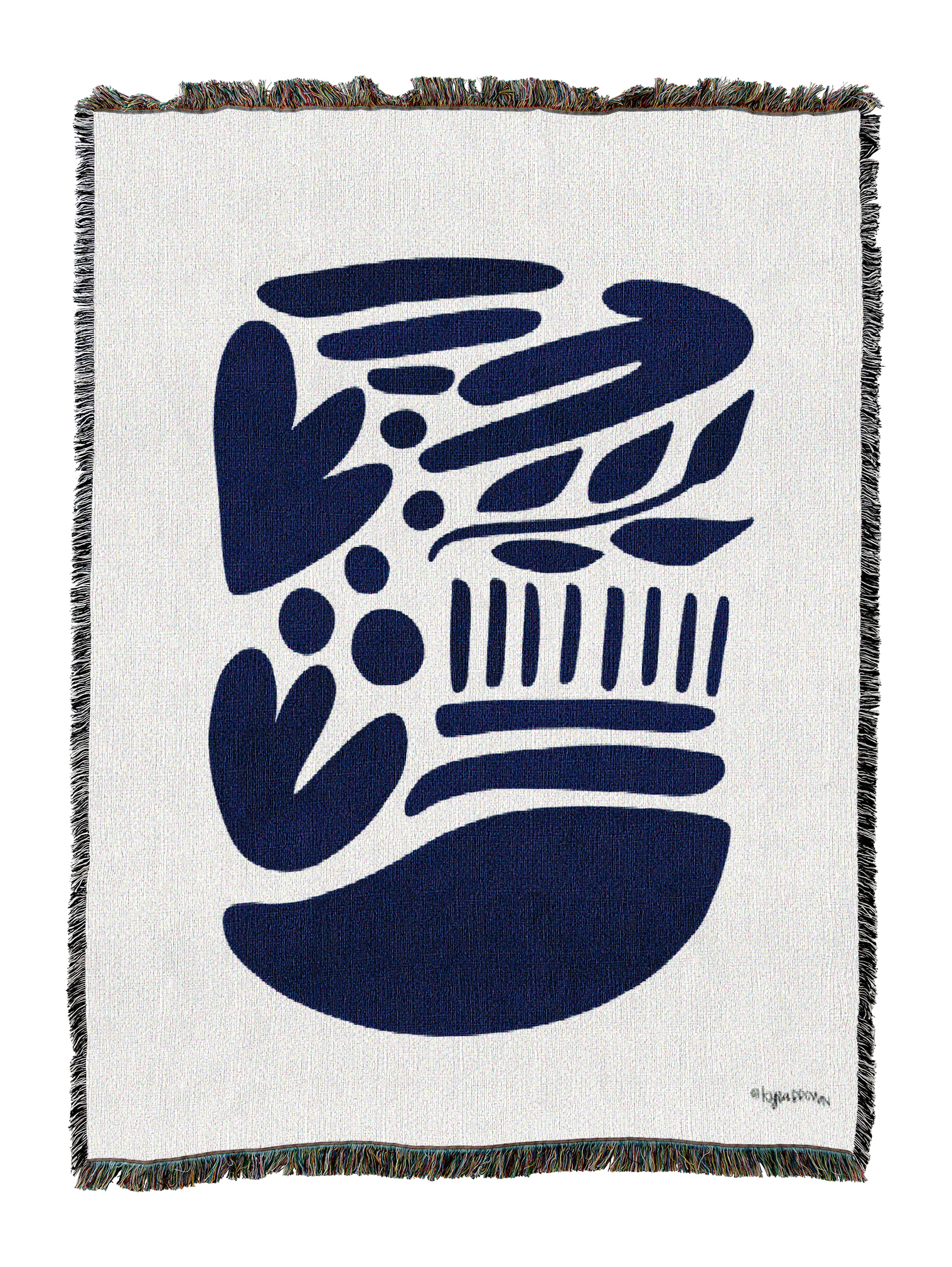 Indigo Shapes 2 Blanket