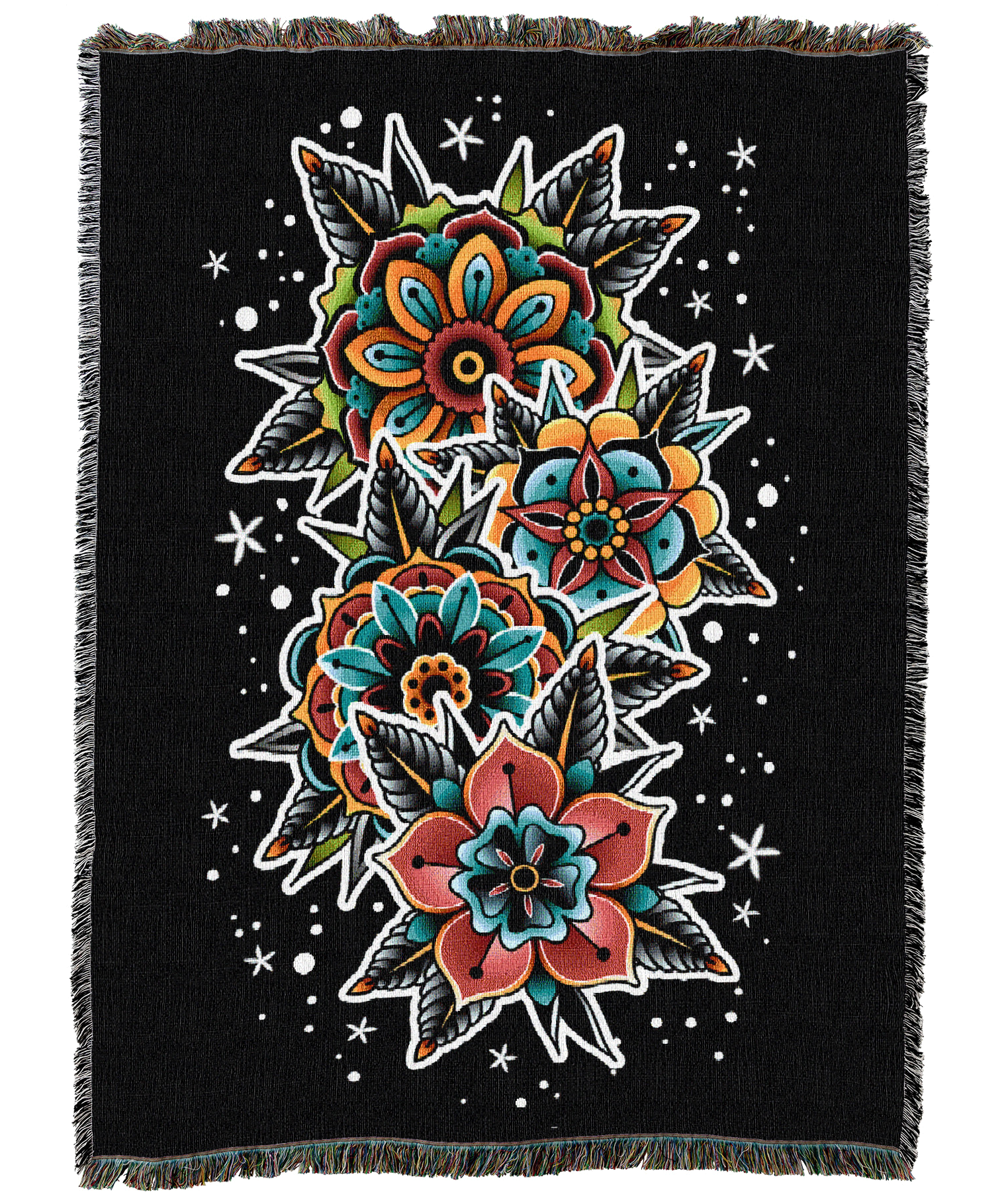 Tattoo flower Blanket