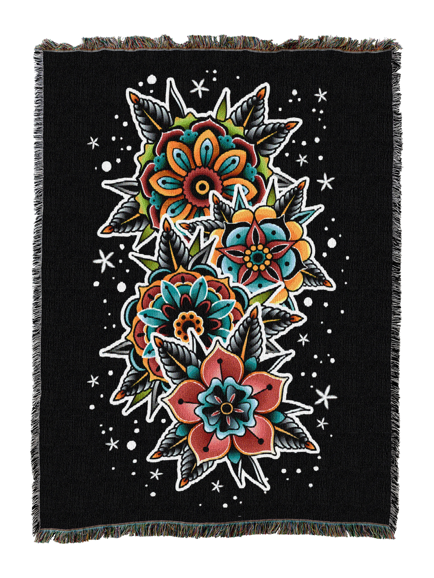 Tattoo flower Blanket