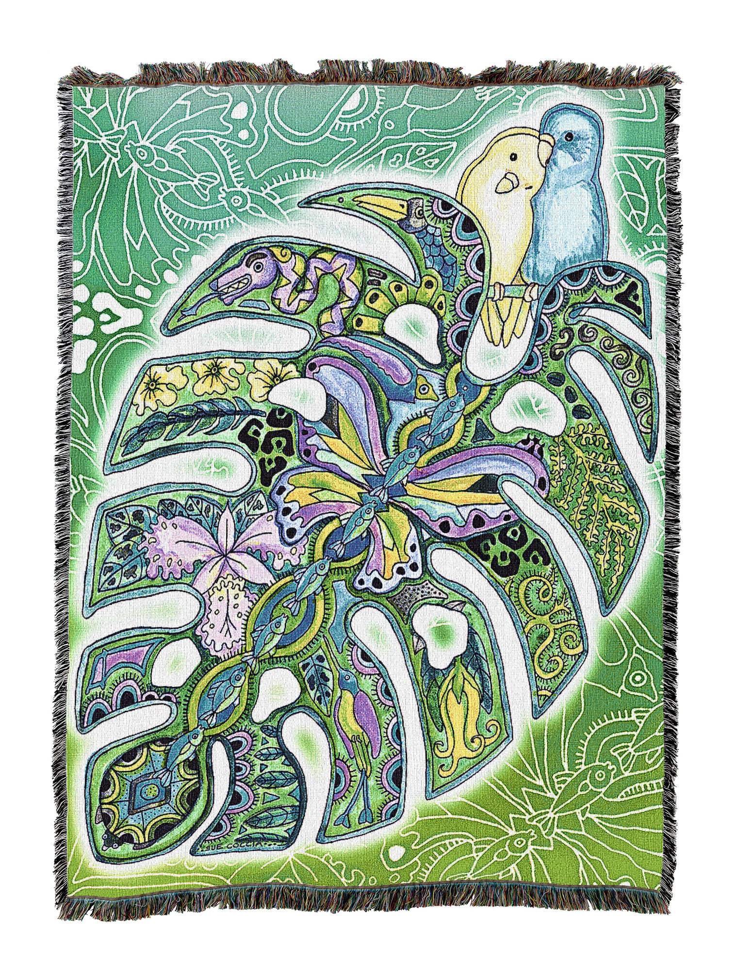 Monstera Totem Blanket 2