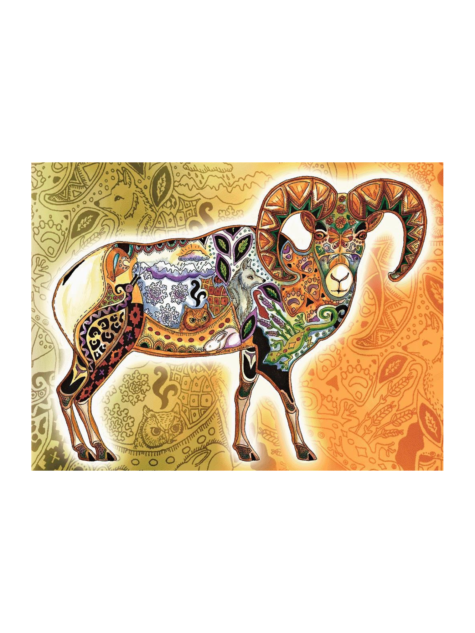 Bighorn Sheep Totem Blanket
