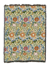 William Morris Pink And Rose Blanket