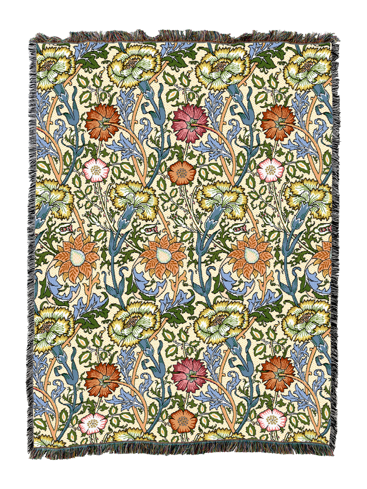 William Morris Pink And Rose Blanket