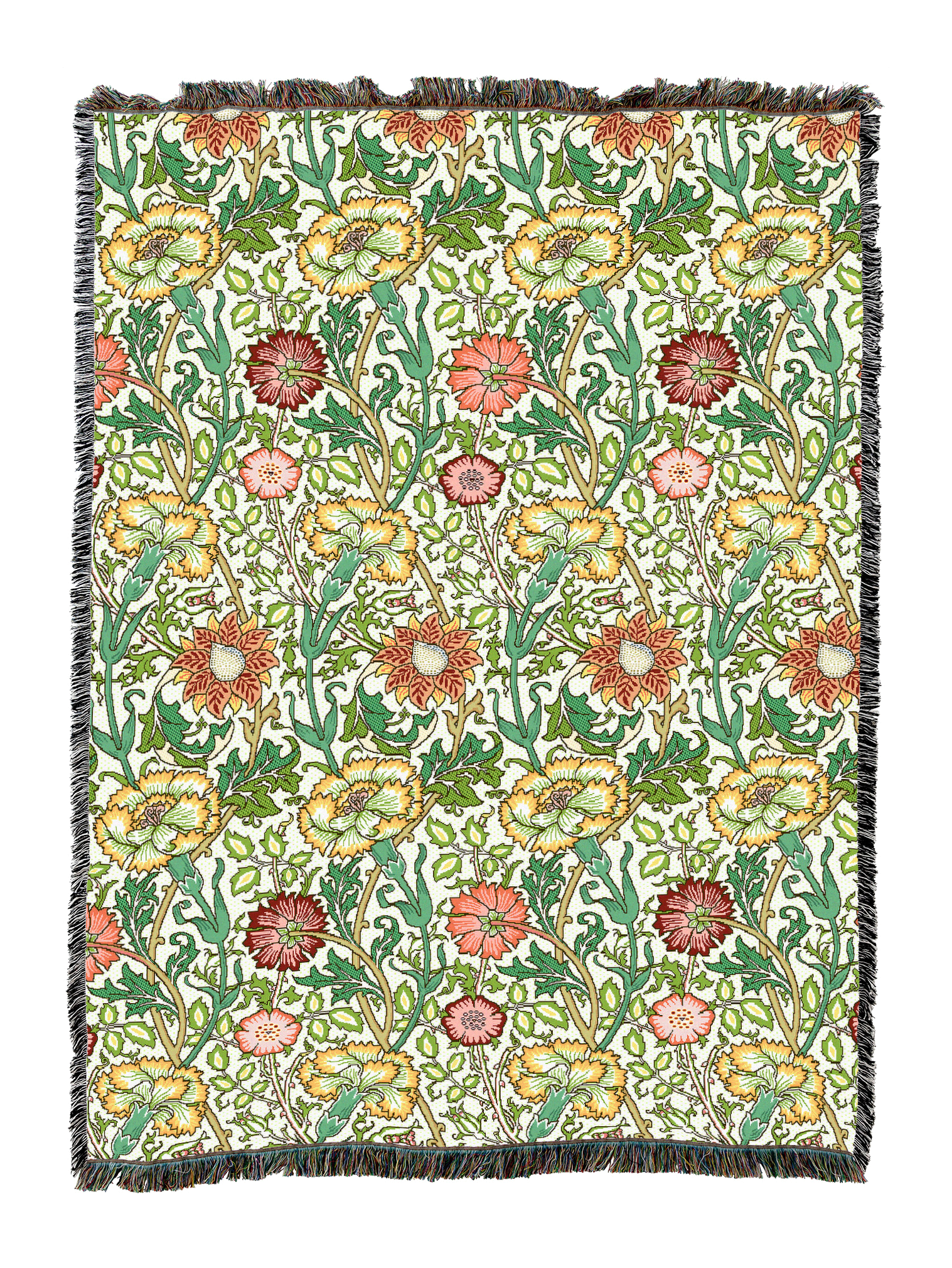 William Morris Pink And Rose Blanket
