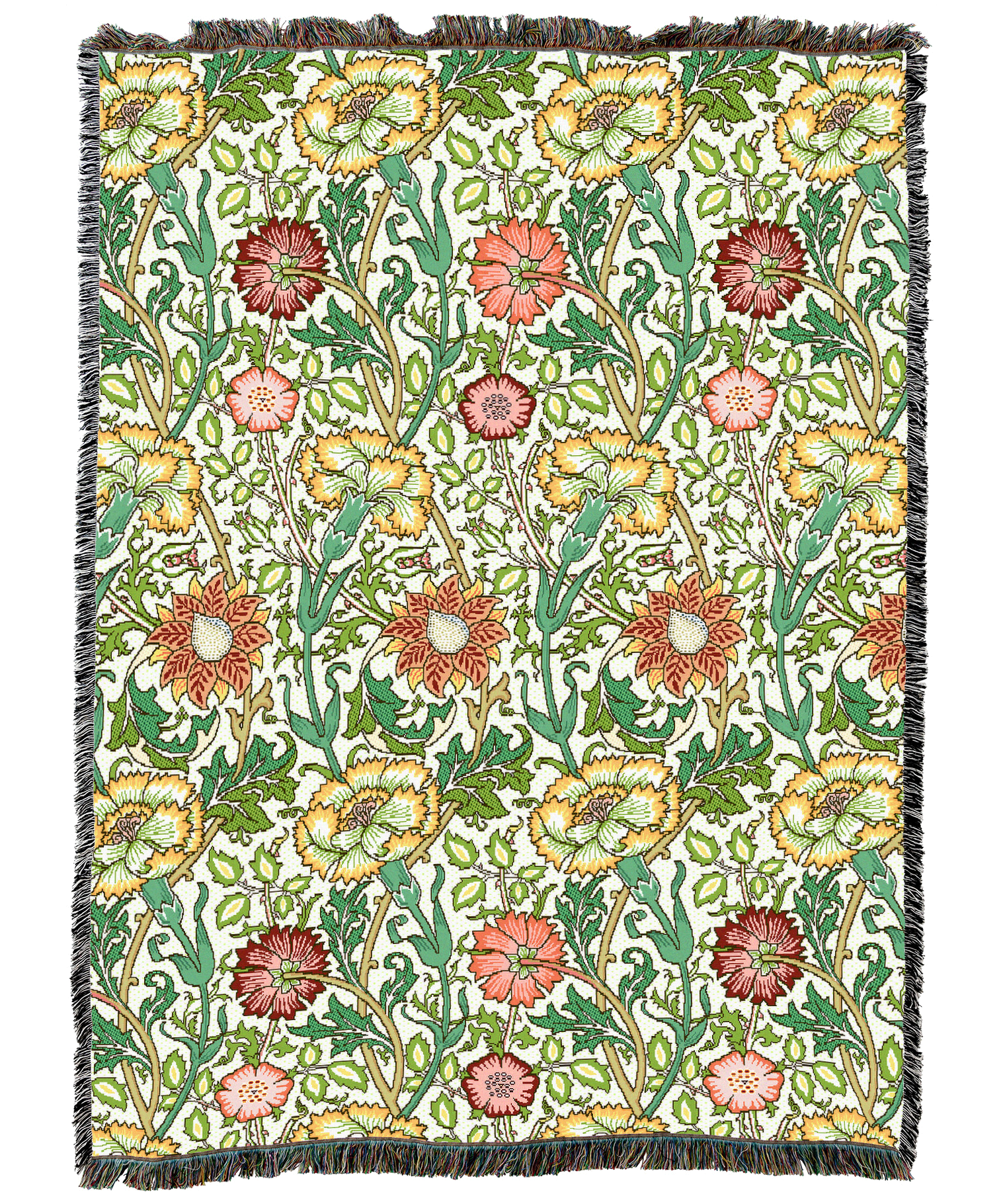 William Morris Pink And Rose Blanket