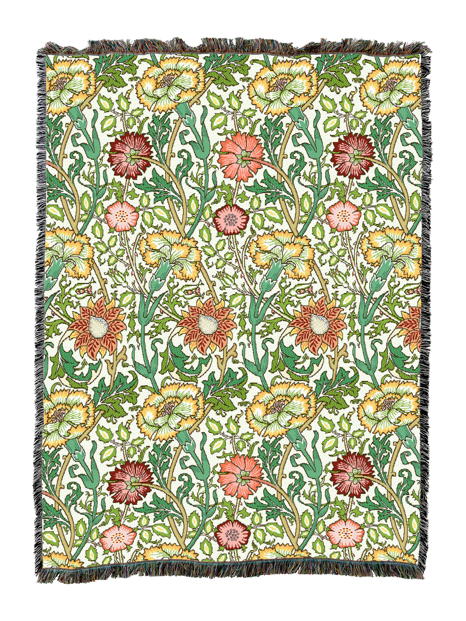 William Morris Pink And Rose Blanket