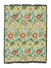 William Morris Pink And Rose Blanket