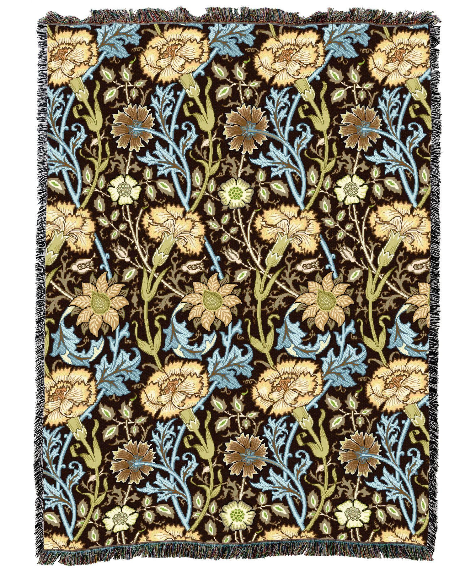 William Morris Pink And Rose Latte Blanket