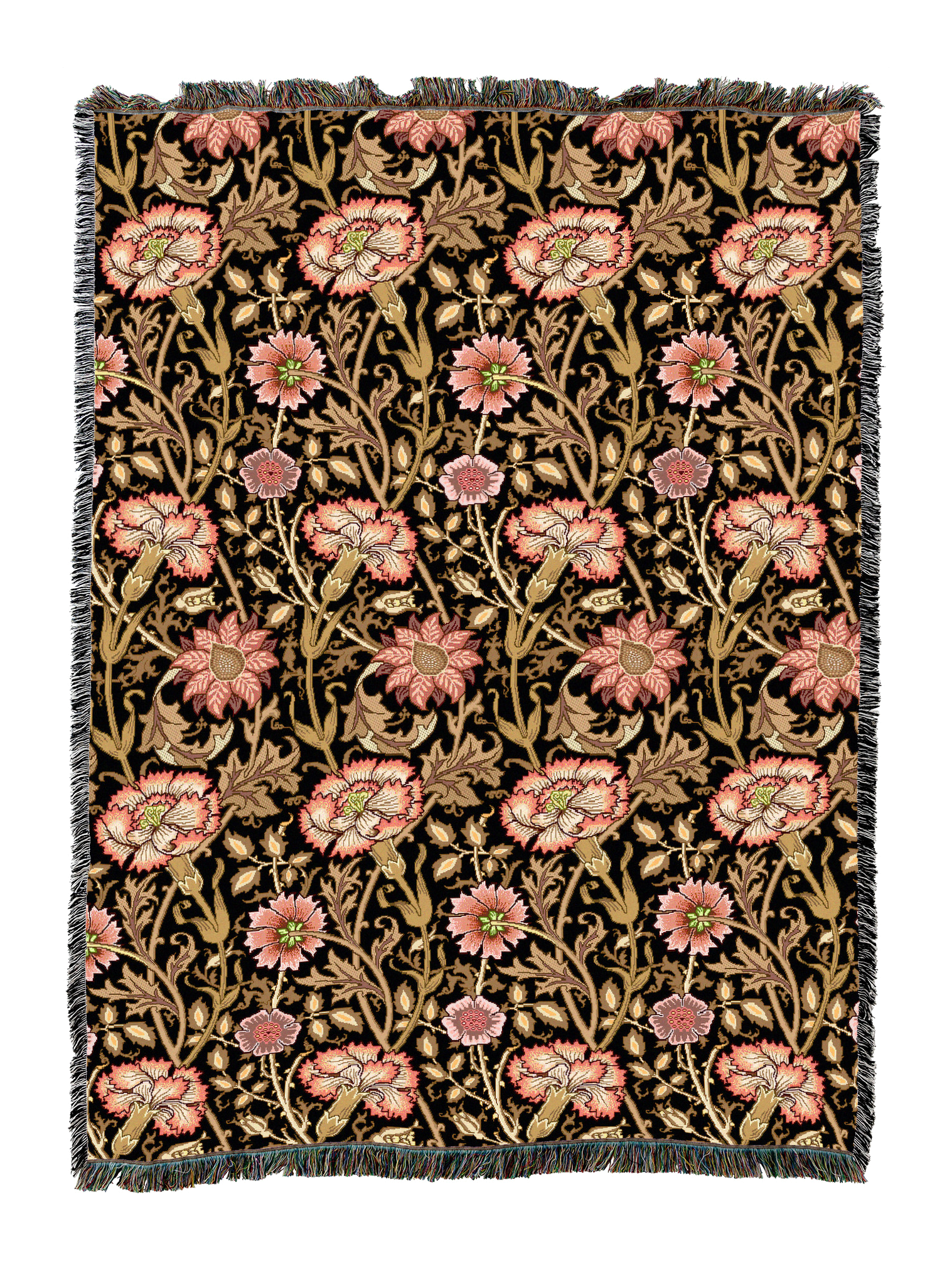 William Morris Pink And Rose Blanket