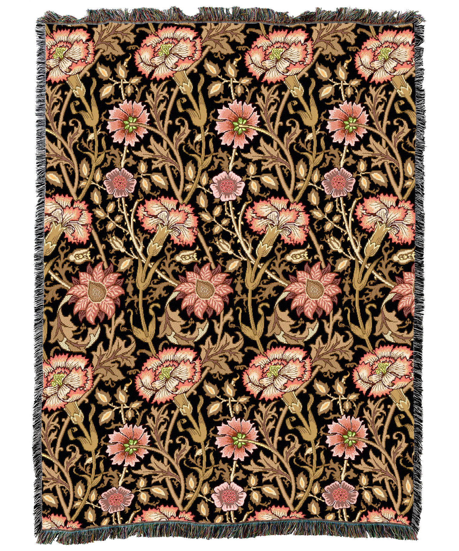 William Morris Pink And Rose Blanket