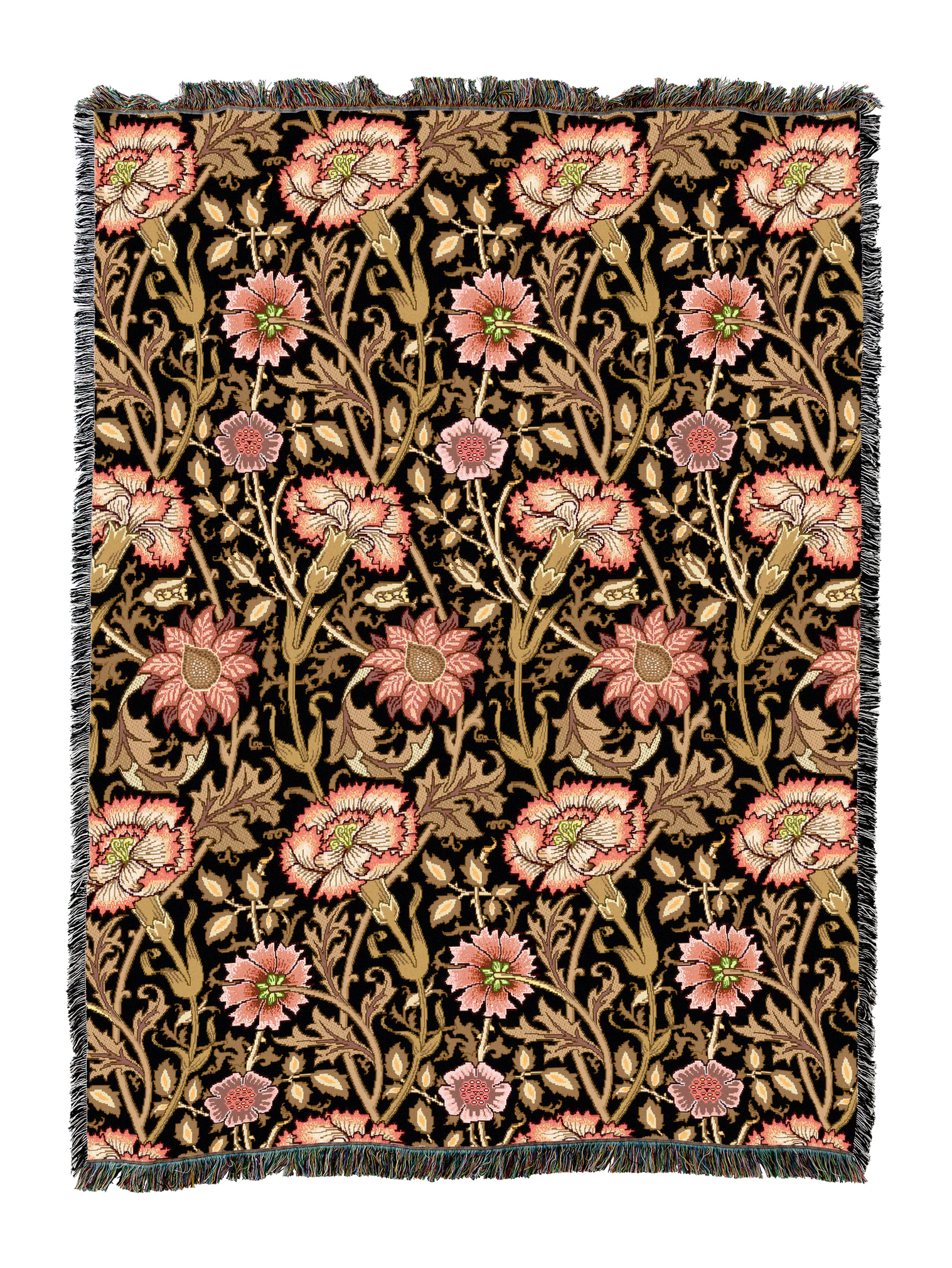 William Morris Pink And Rose Blanket