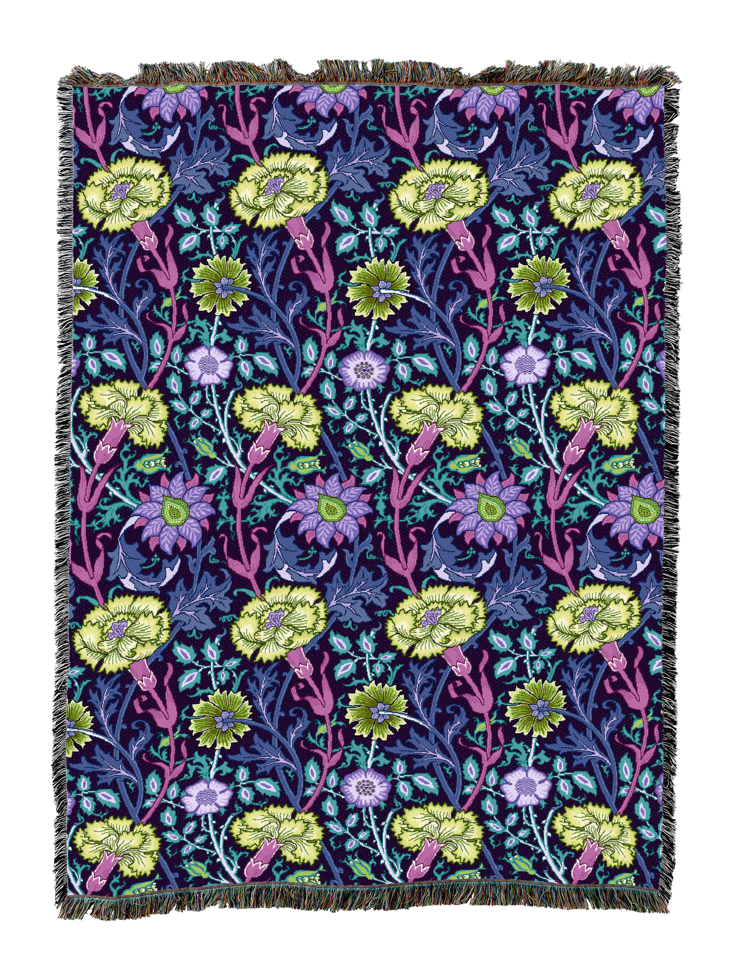 William Morris Pink And Rose Blanket