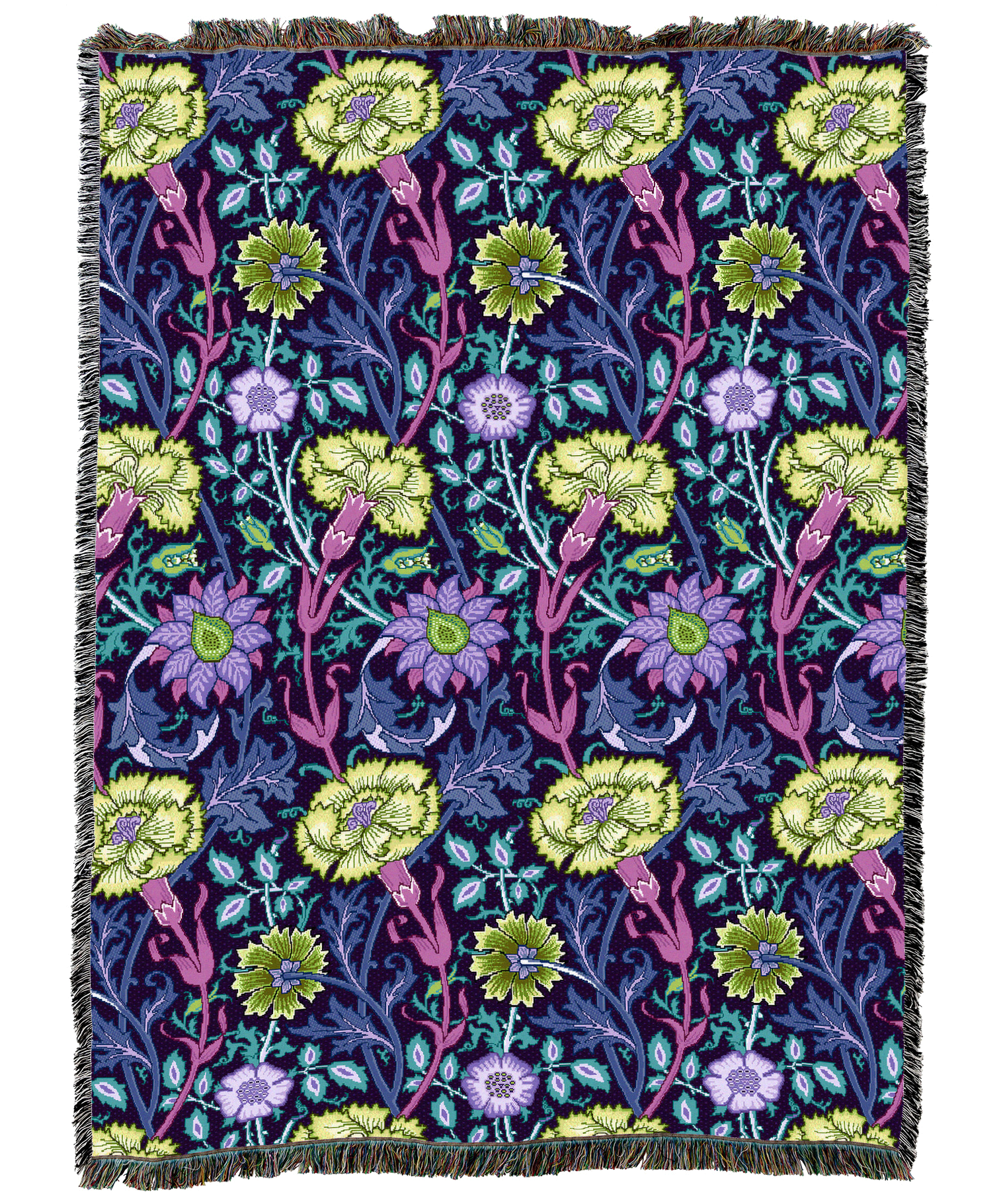 William Morris Pink And Rose Peacock Blanket