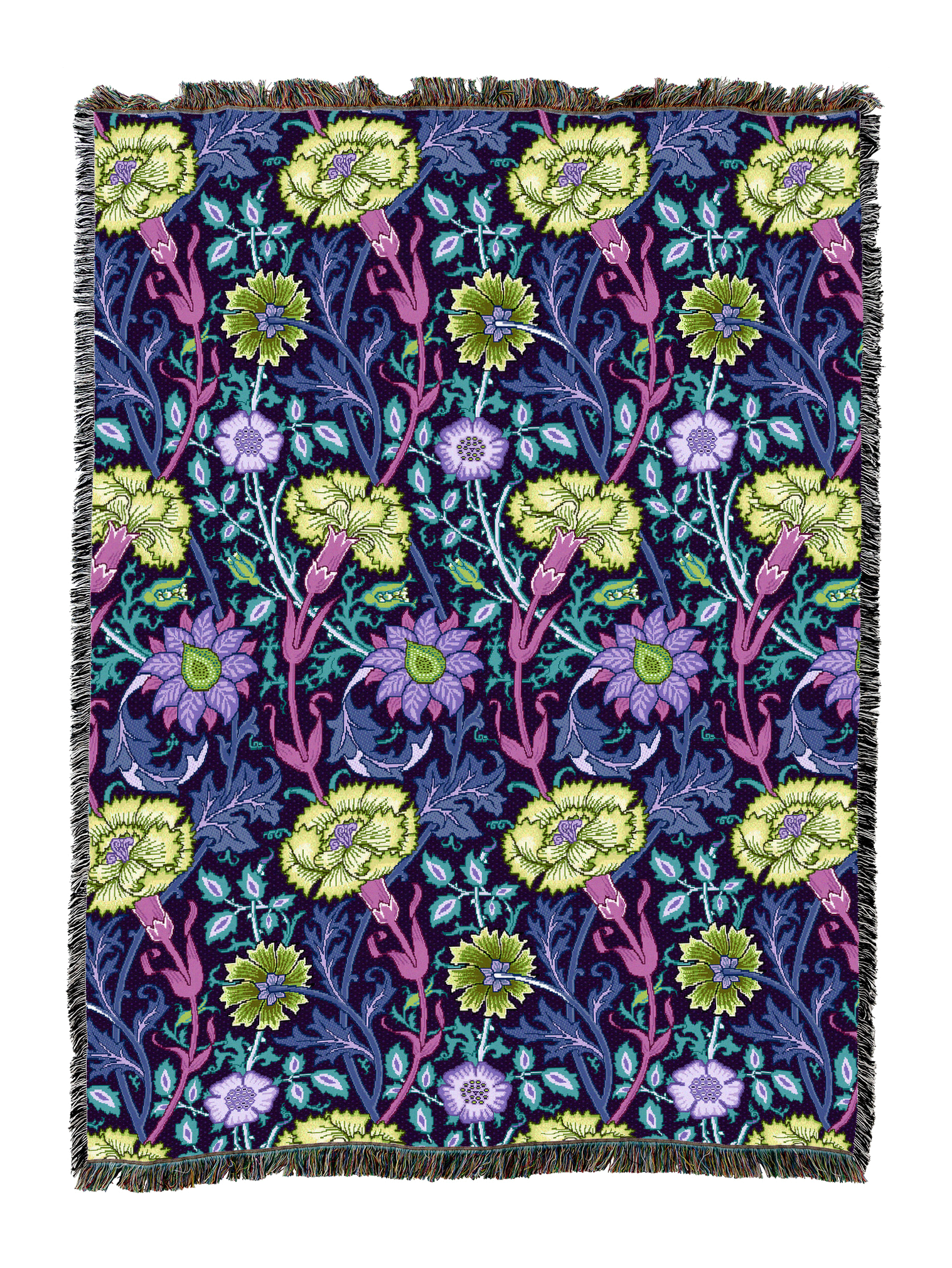 William Morris Pink And Rose Peacock Blanket