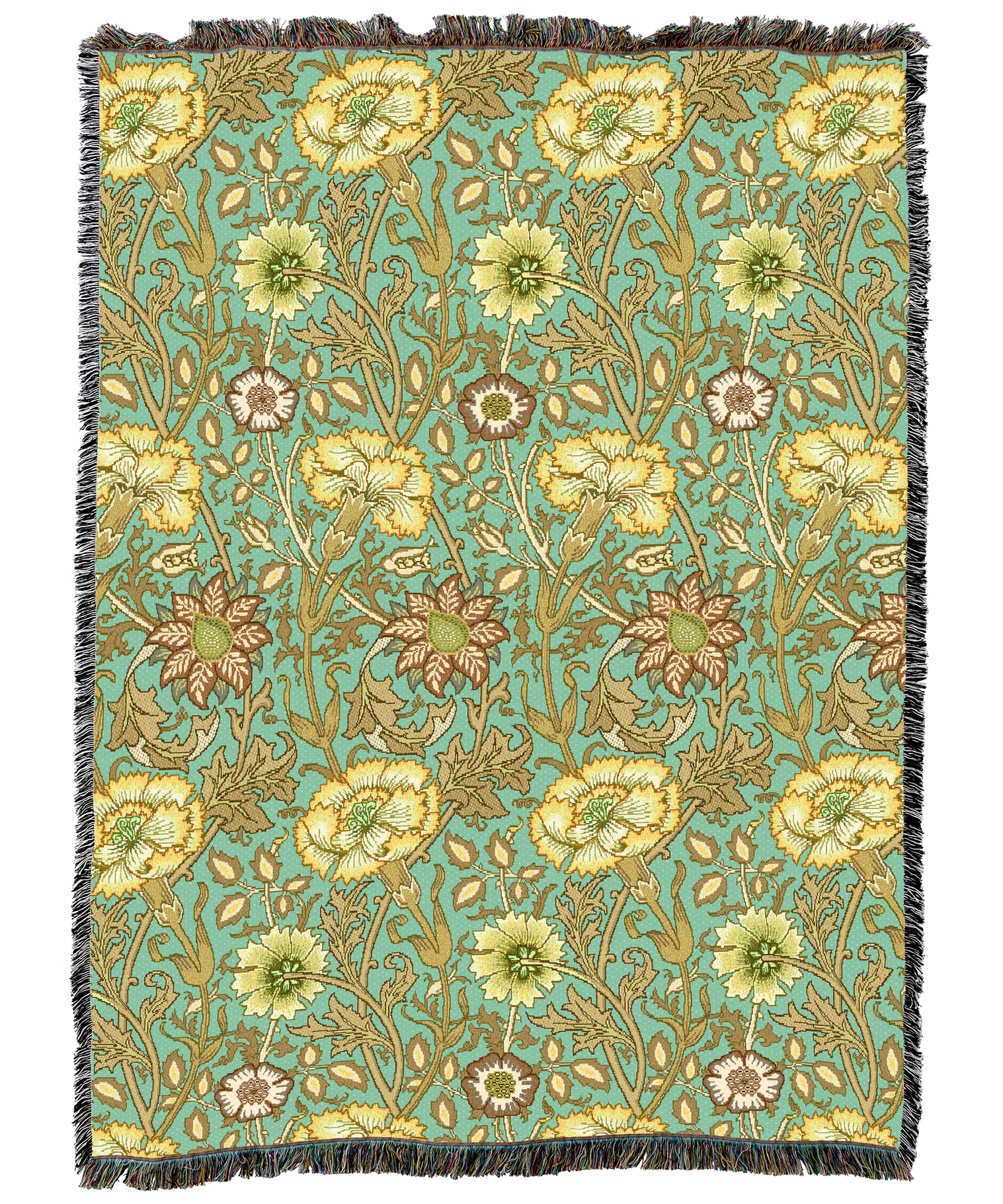 William Morris Pink And Rose Medallion Blanket