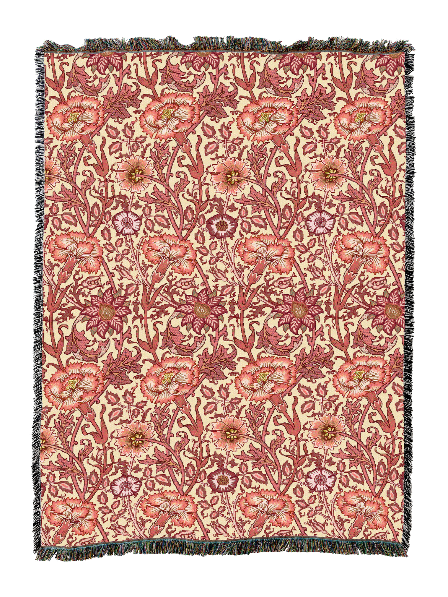 William Morris Pink And Rose Blanket