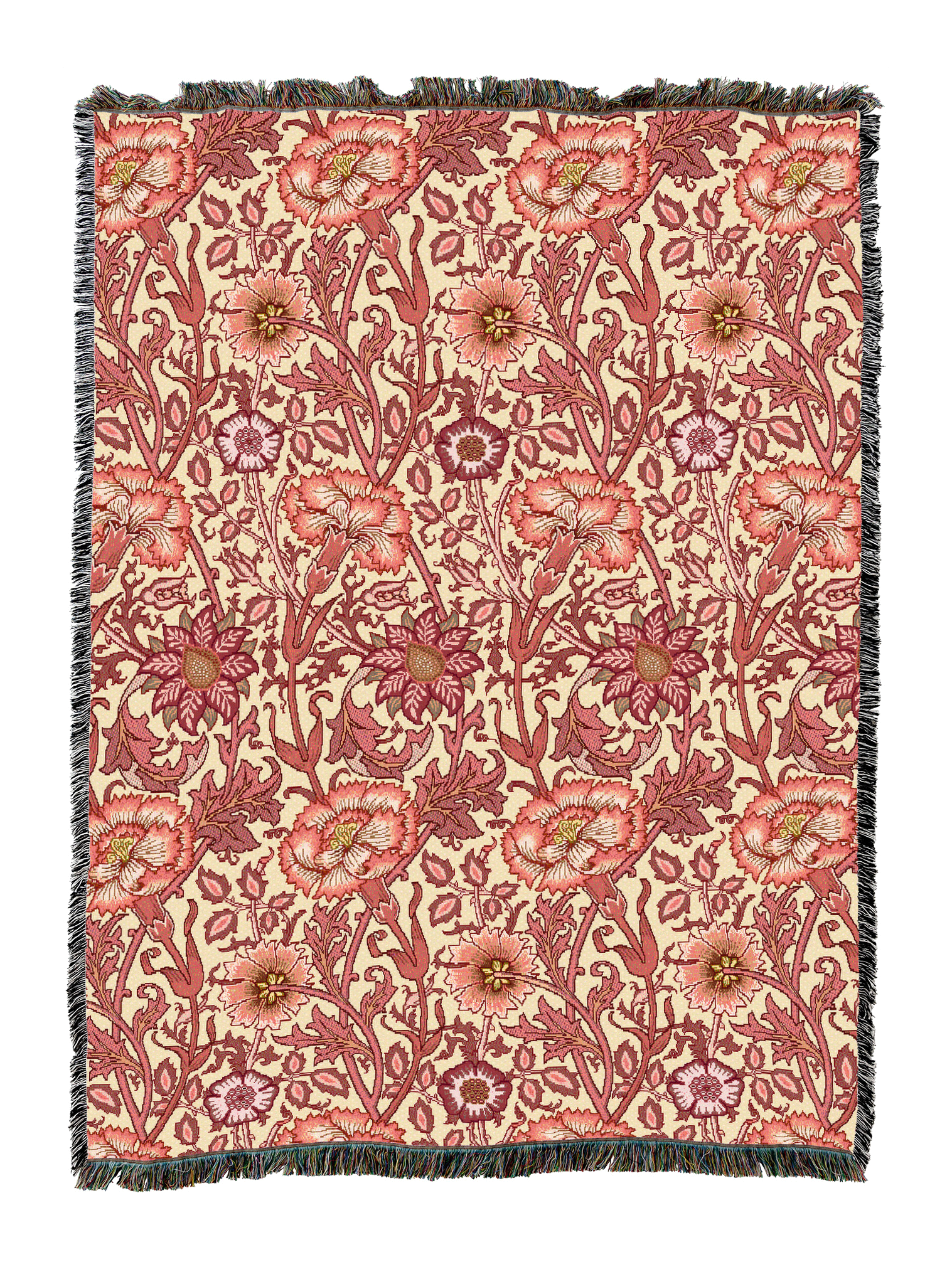 William Morris Pink And Rose Blanket