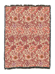 William Morris Pink And Rose Blanket