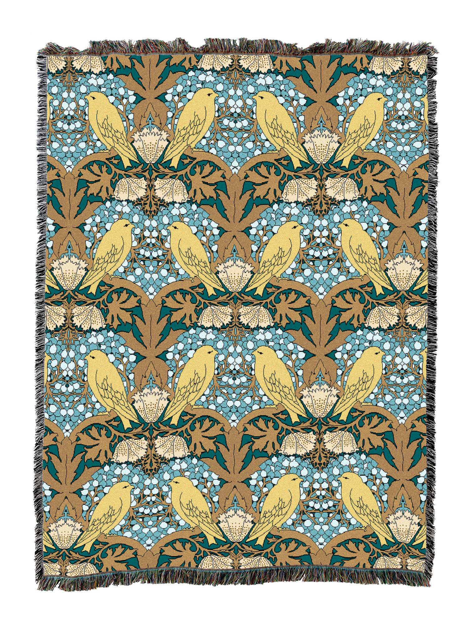 Cfa Voysey Birds And Berries Teal Blanket Xl