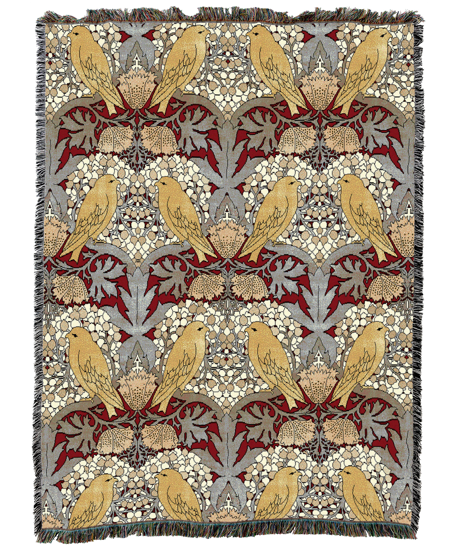 Cfa Voysey Birds And Berries Silver Blanket