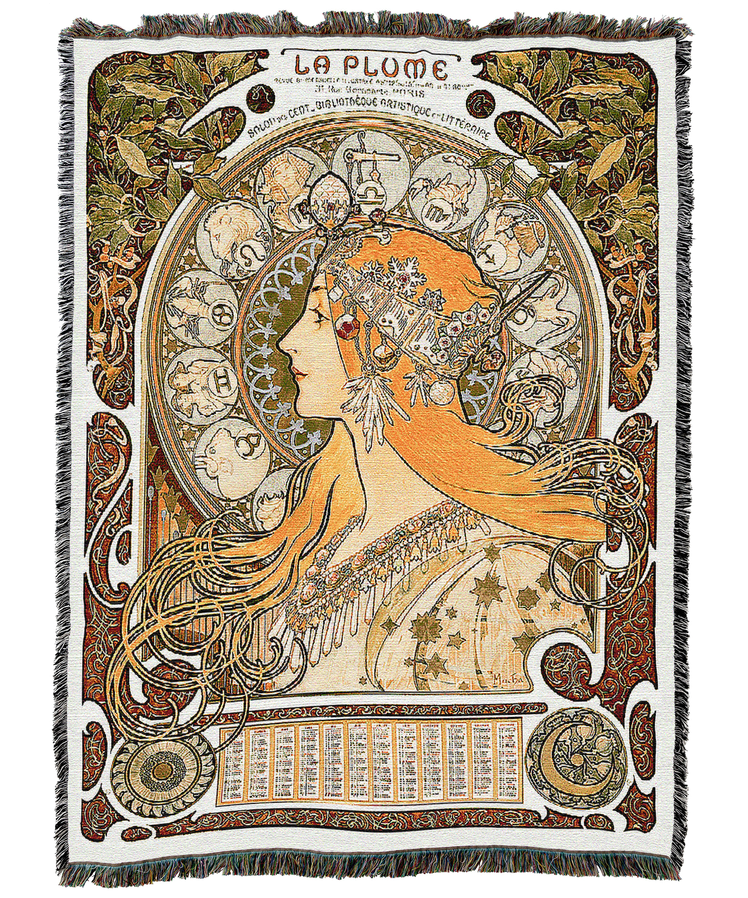 Zodiac Queen by Alphonse Mucha Blanket