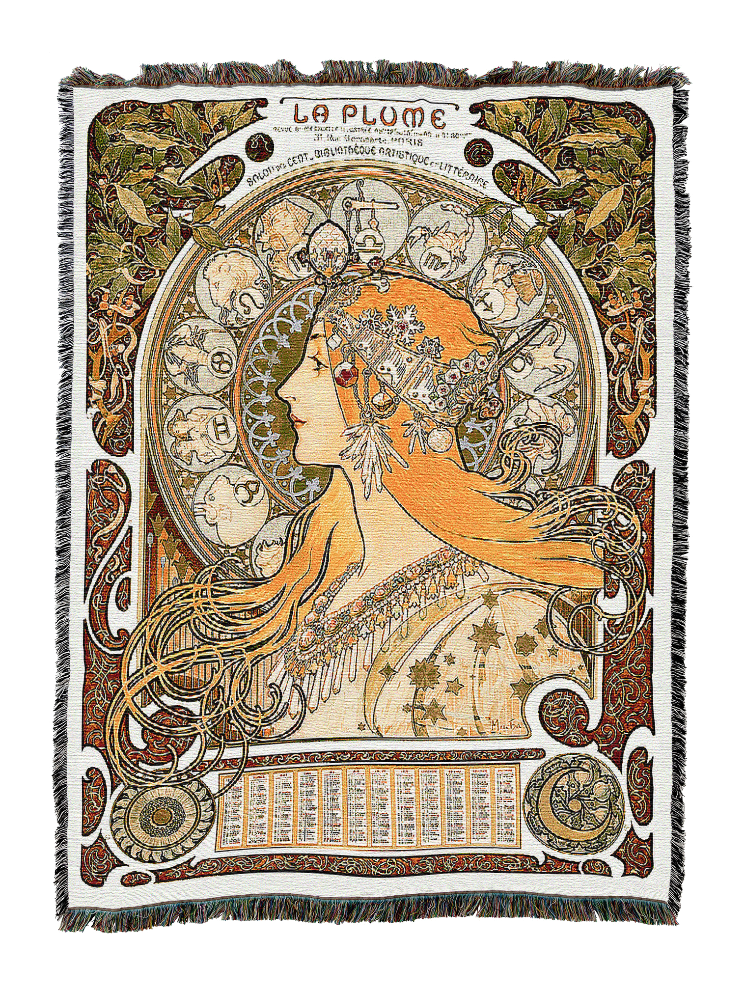 Zodiac Queen by Alphonse Mucha Blanket