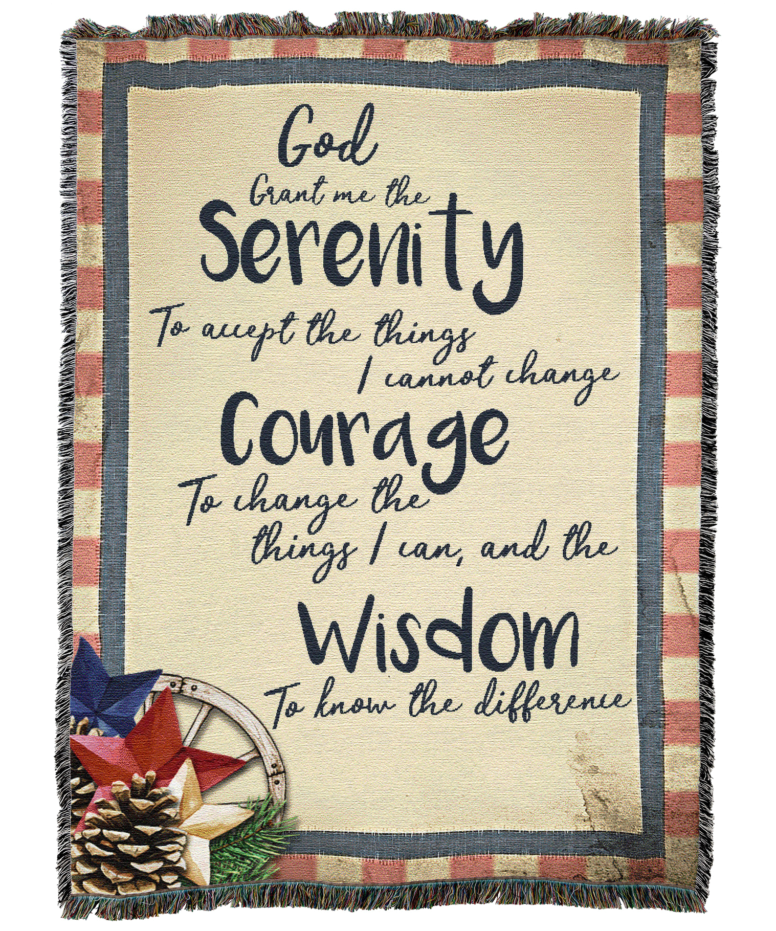Serenity Prayer Stars Blanket