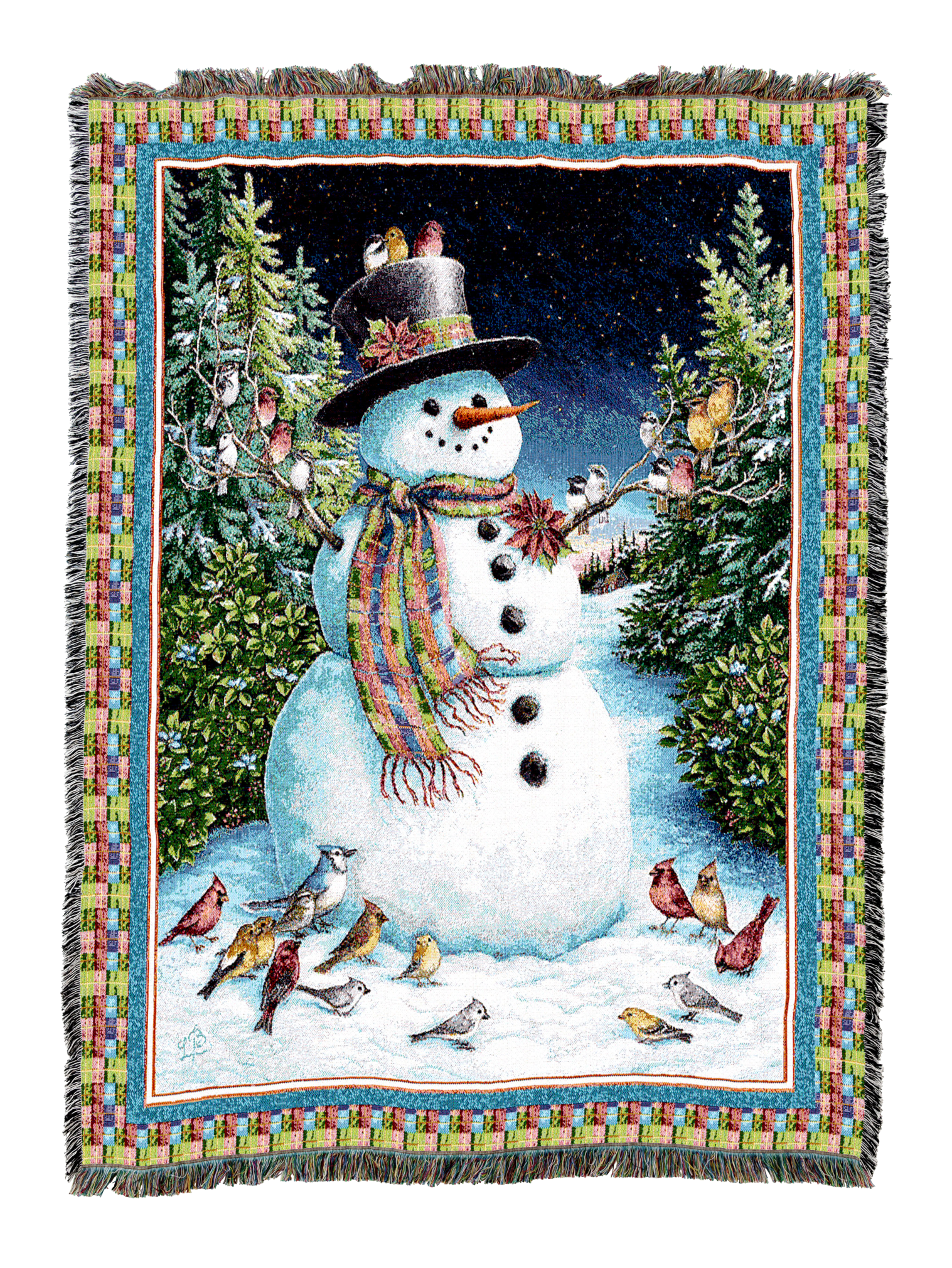 Plaid Snowman Blanket