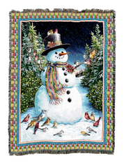 Plaid Snowman Blanket