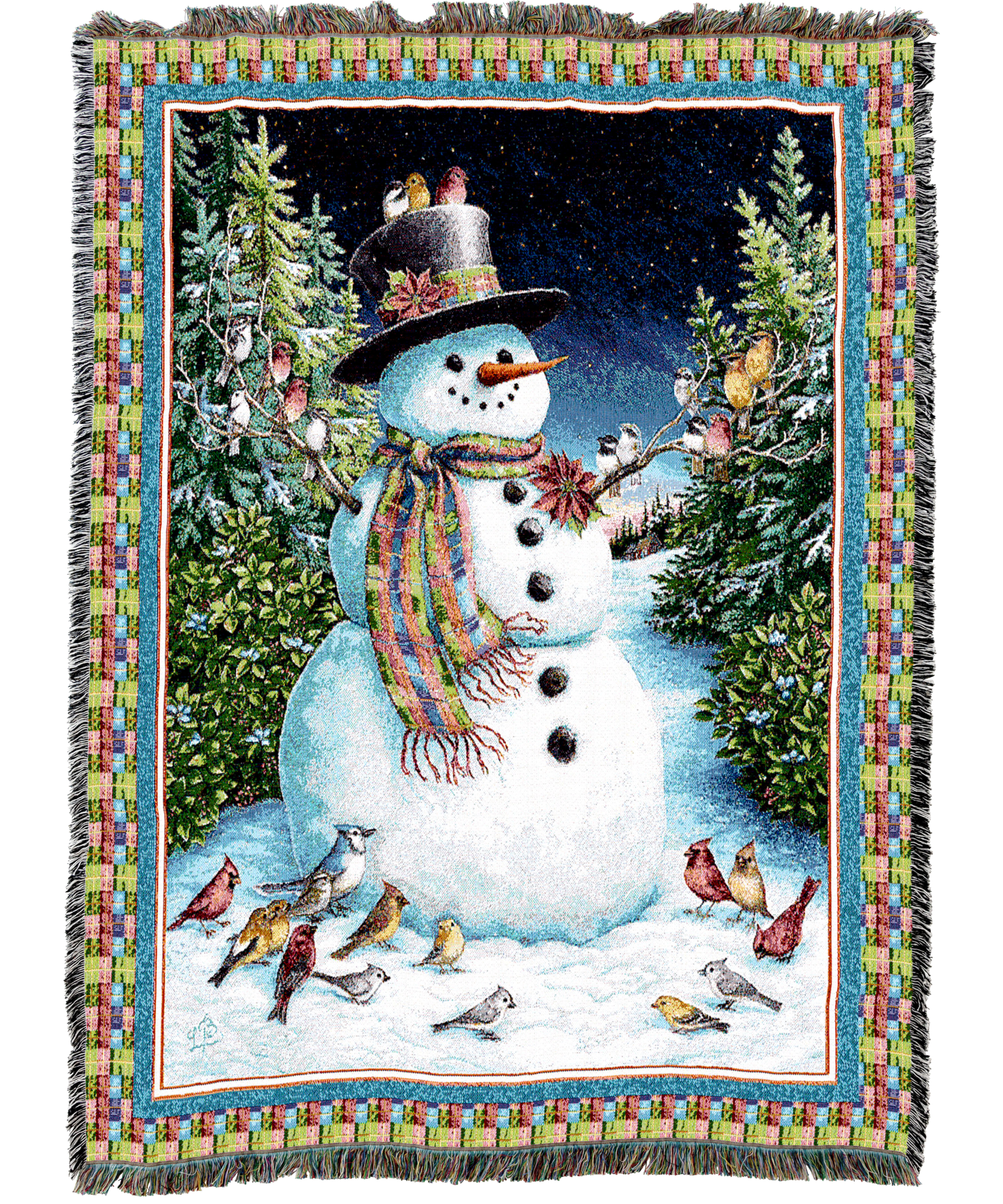 Plaid Snowman Blanket