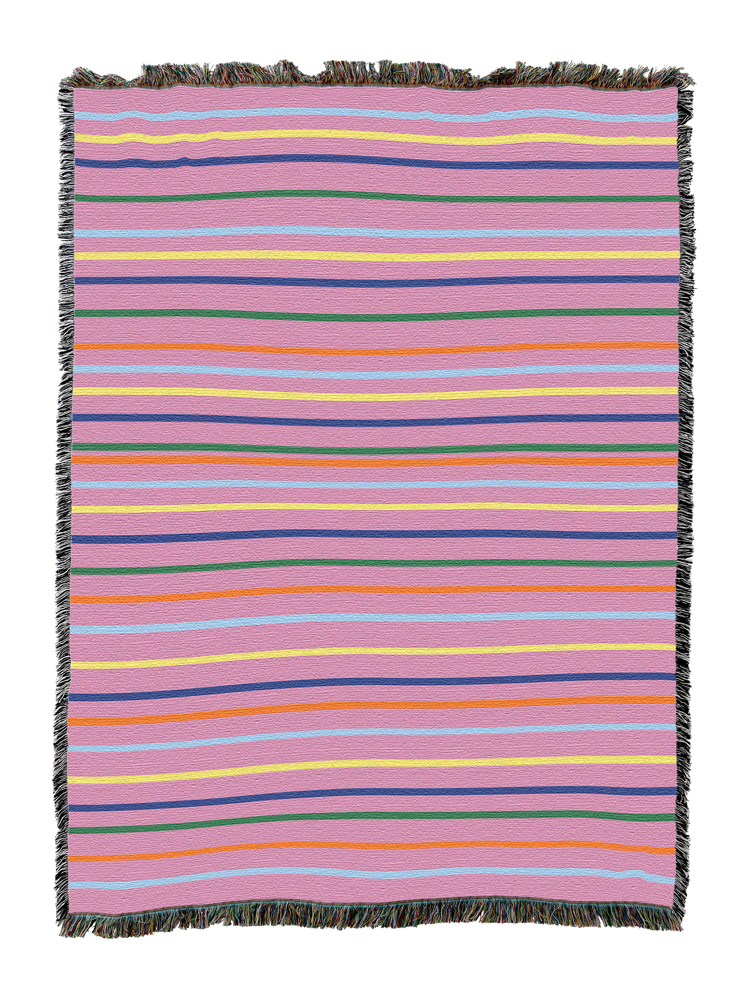 Pink With Multi Pinstripe Blanket