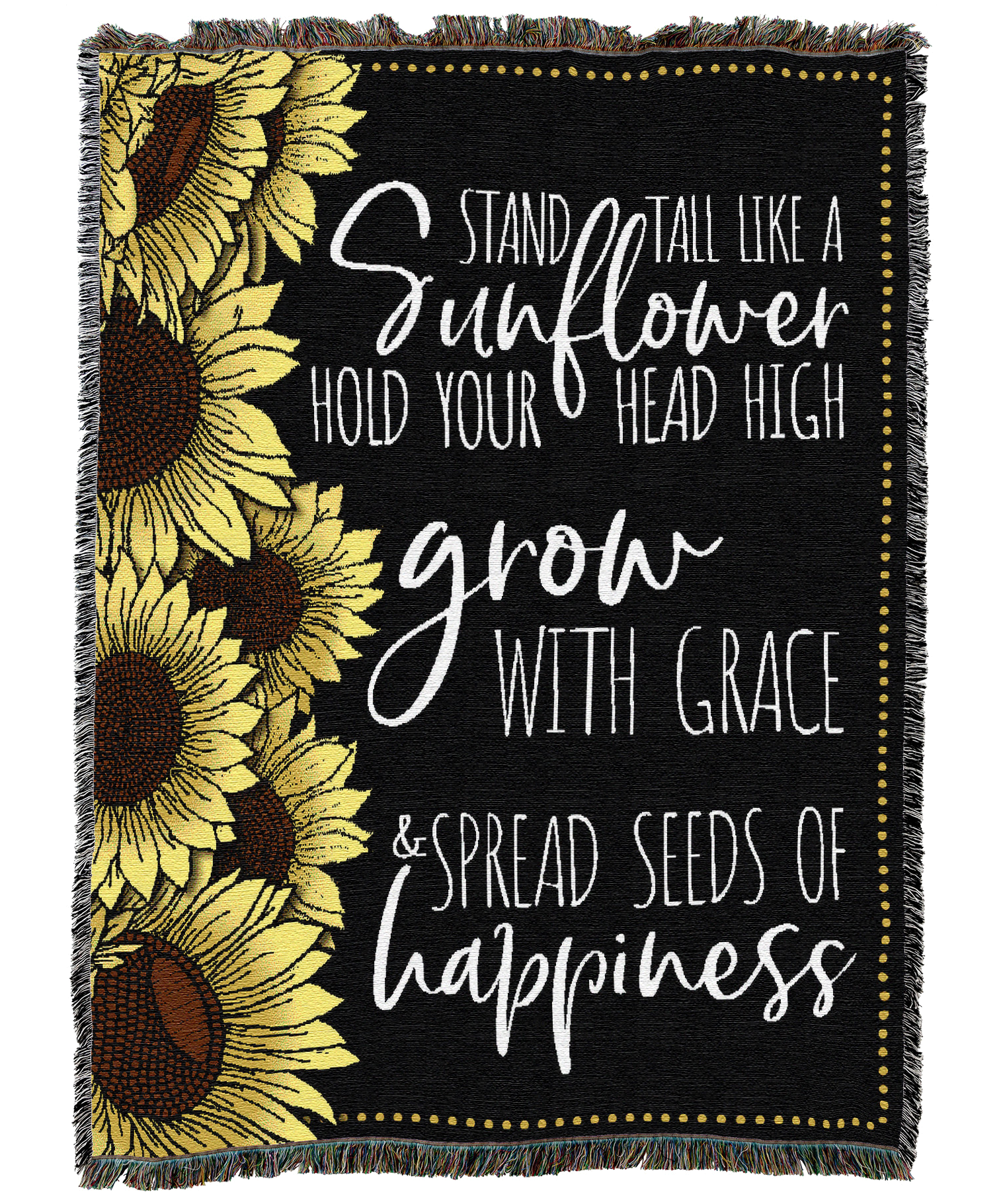 Sunflower Side Quote Blanket