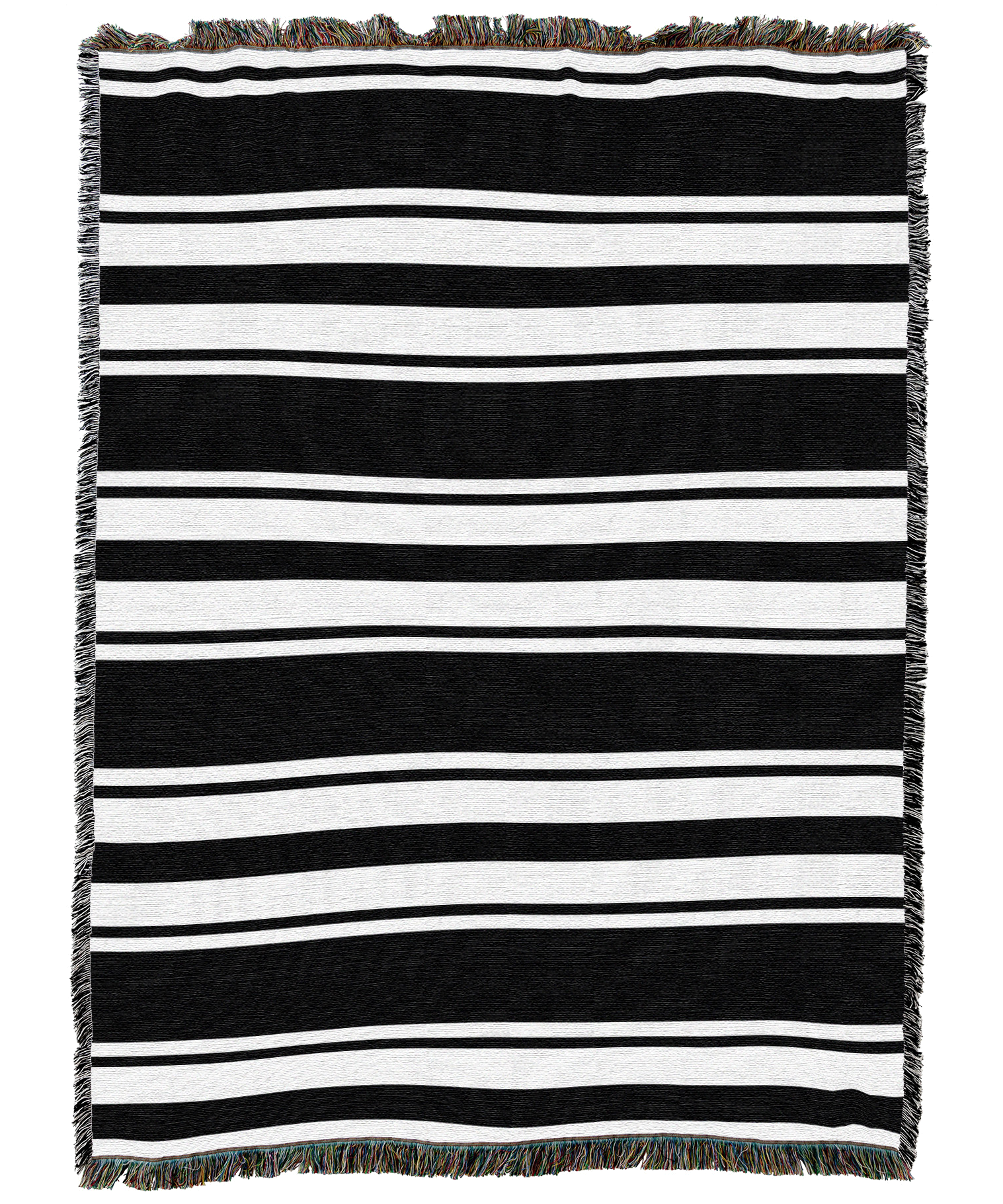 Black and White Thick Stripes Blanket