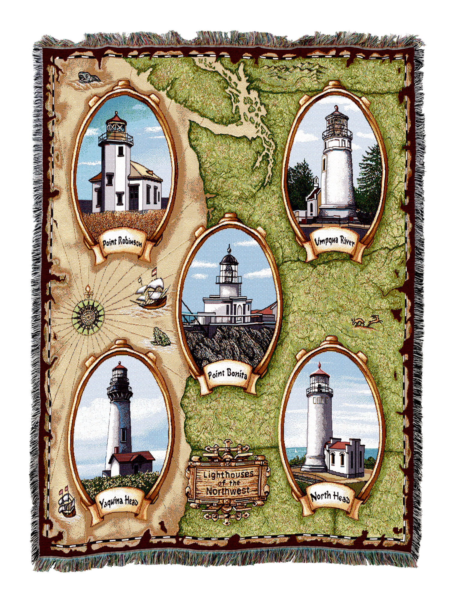 Lighthouses Of The Northwest Blanket