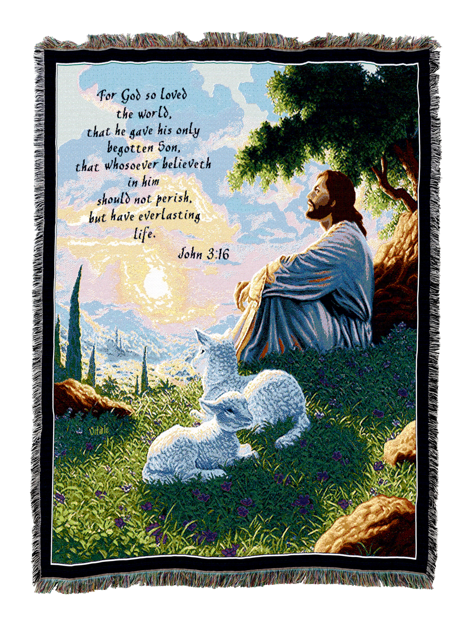John 3:16 Green Pastures Blanket