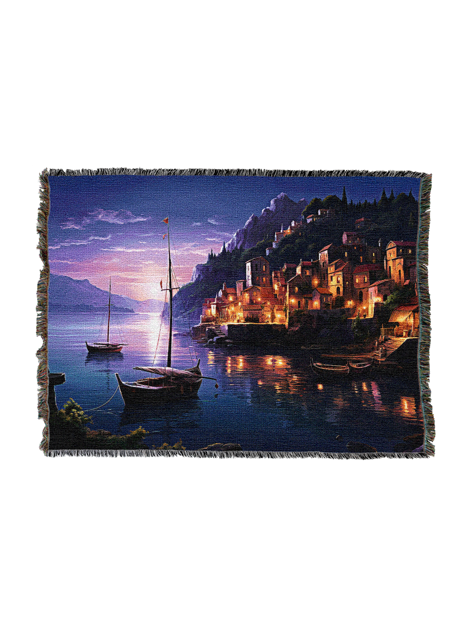 Italian Marina At Dusk Blanket