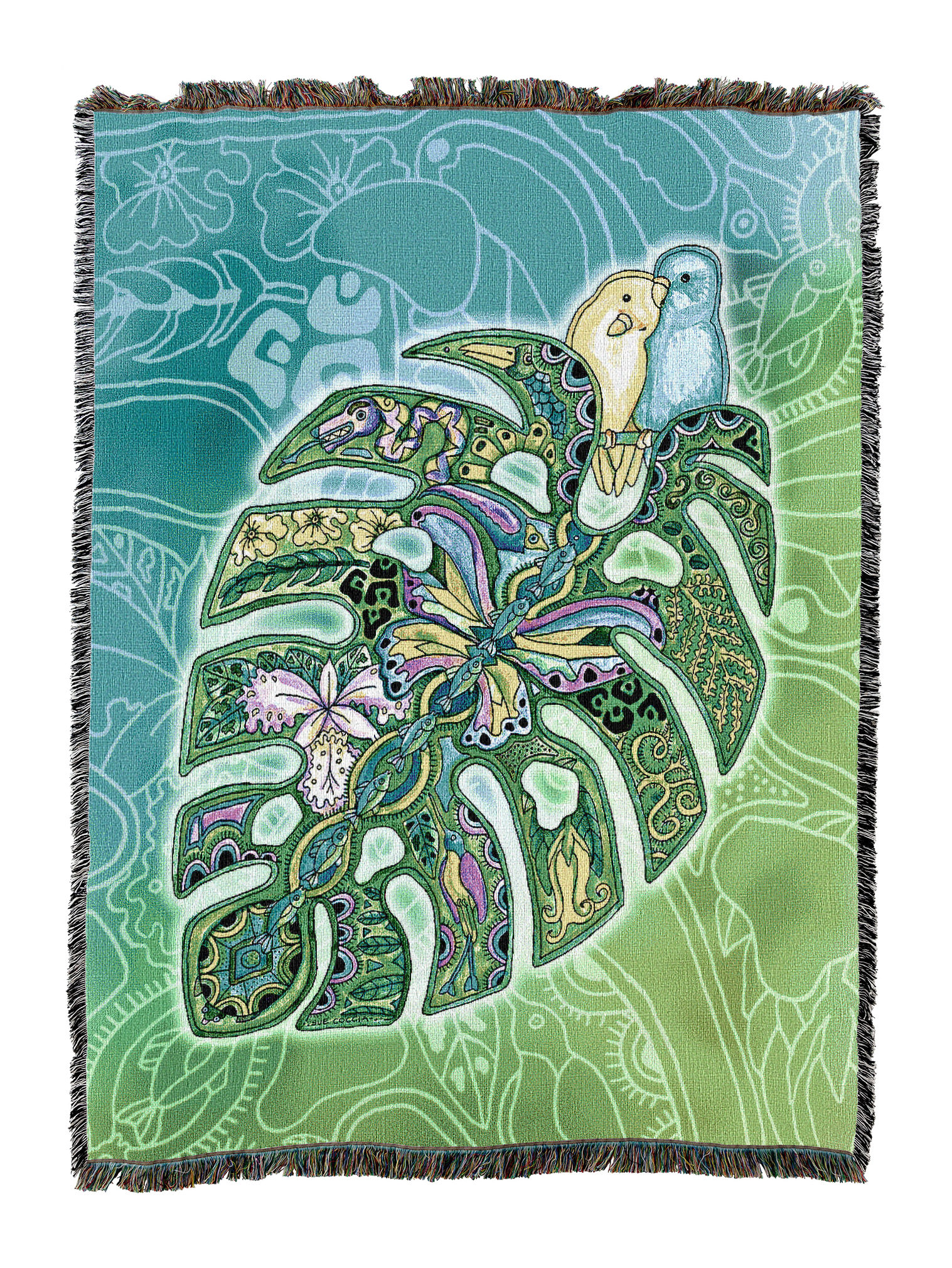 Monstera Totem Blanket