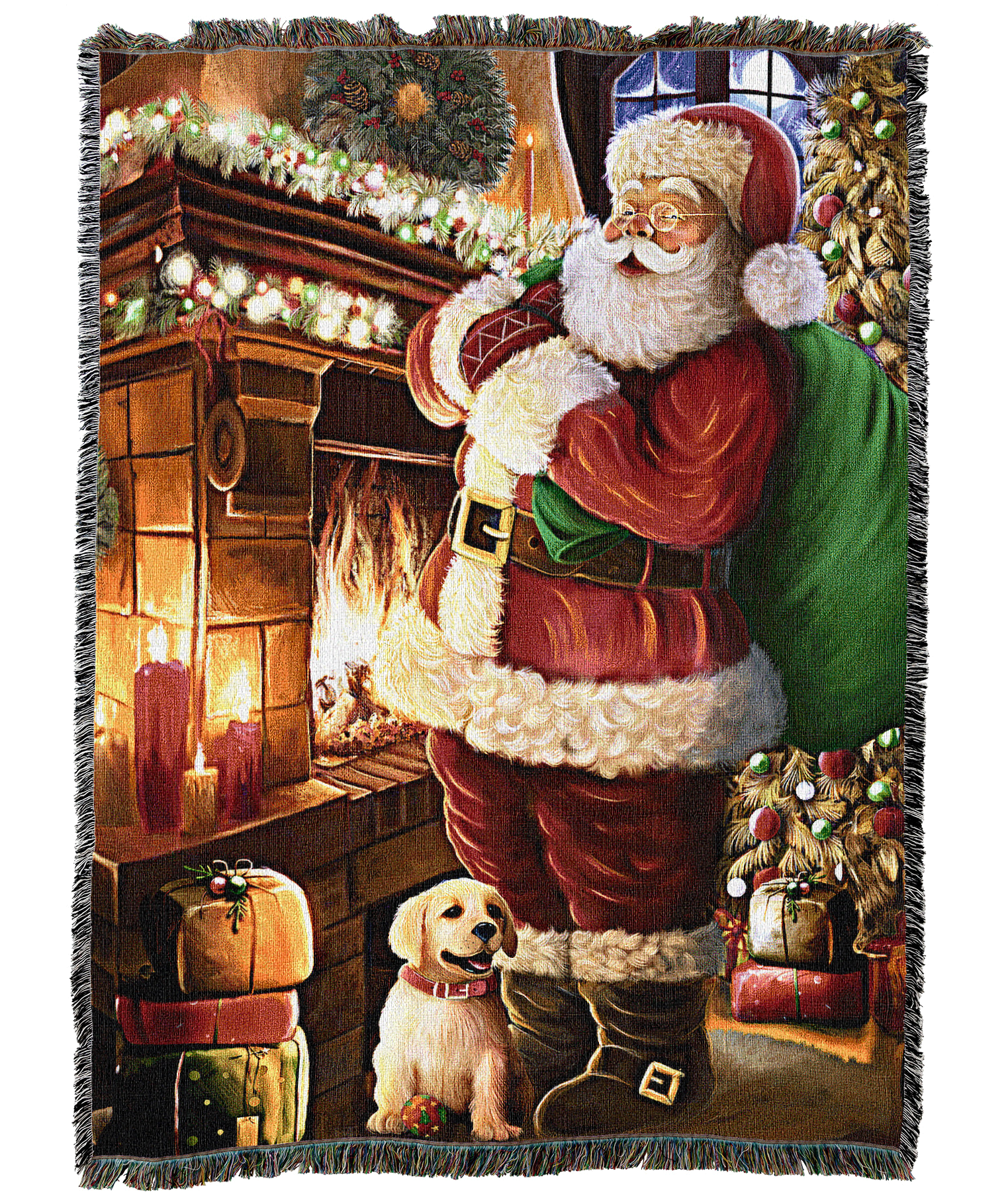 Santa With Dog Blanket