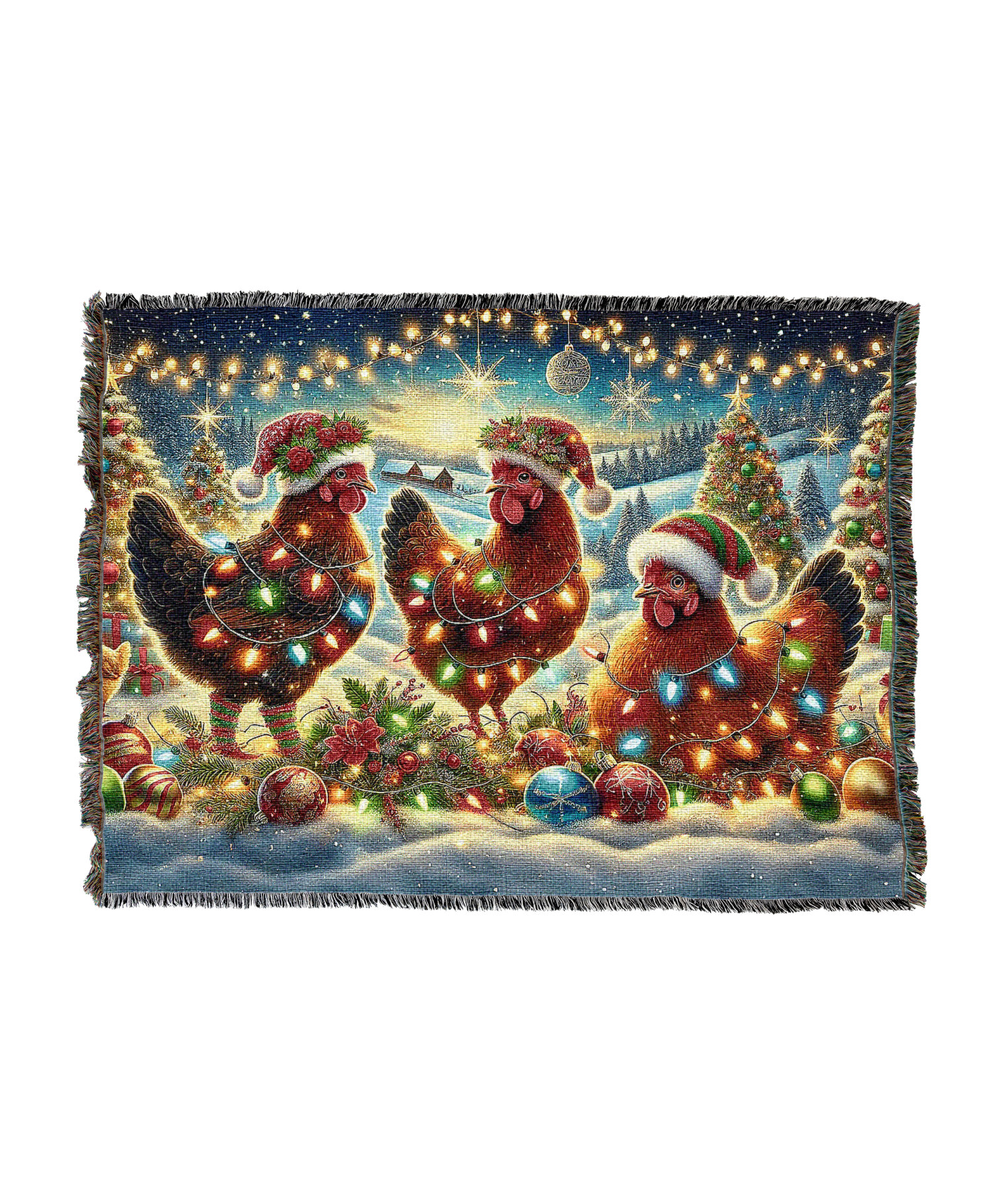 Christmas Chickens Blanket