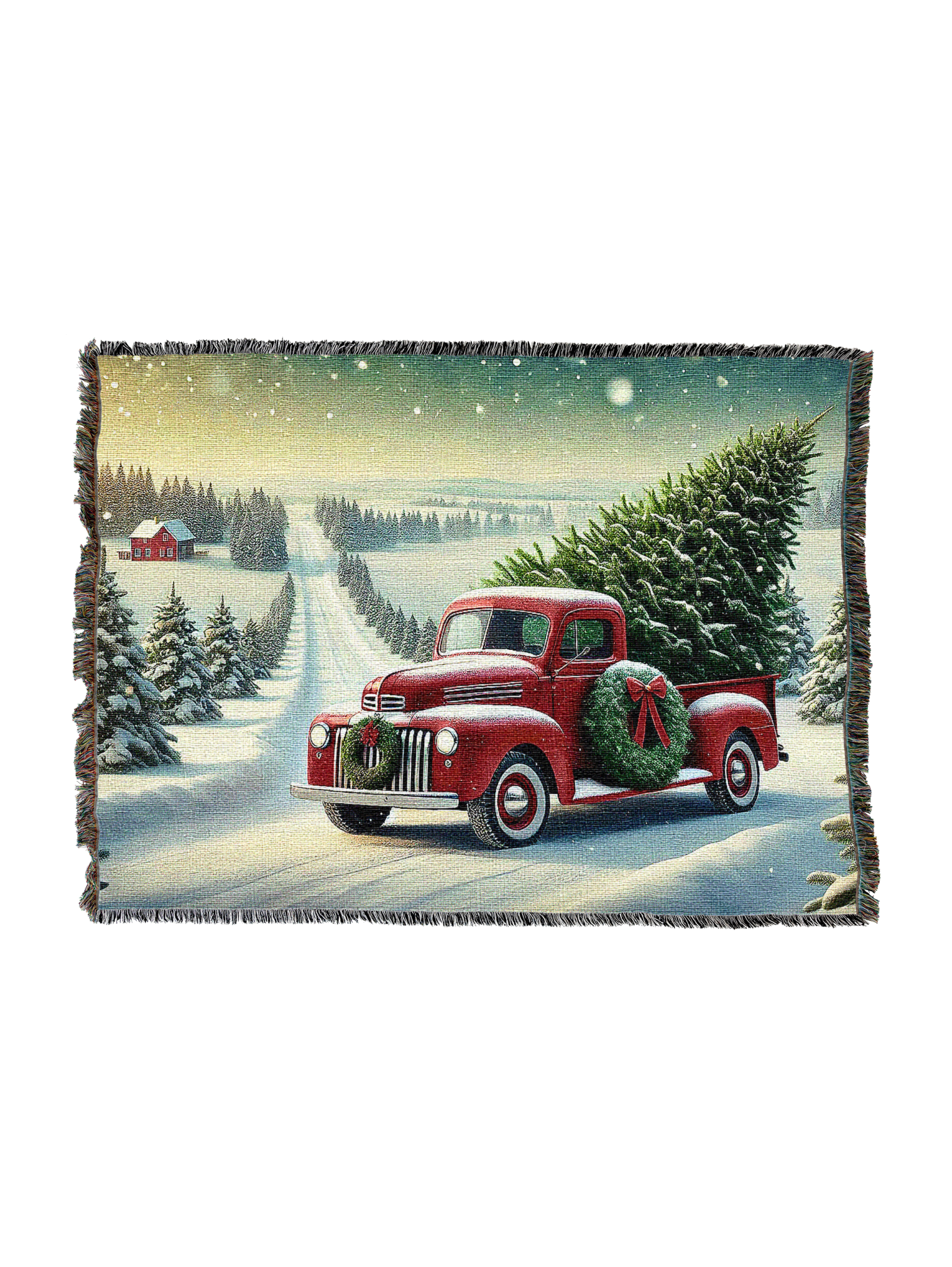 Red Truck Christmas Blanket