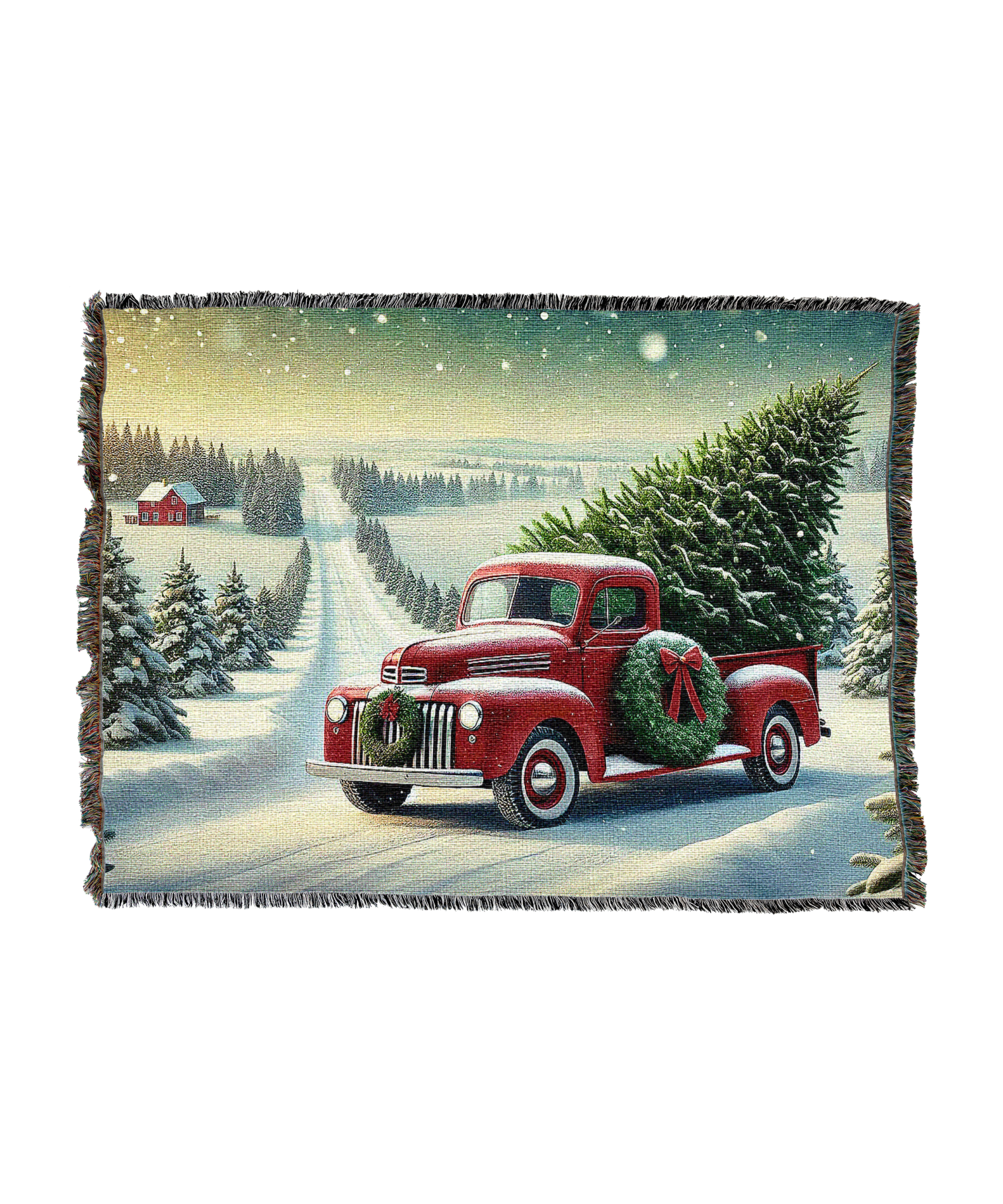 Red Truck Christmas Blanket