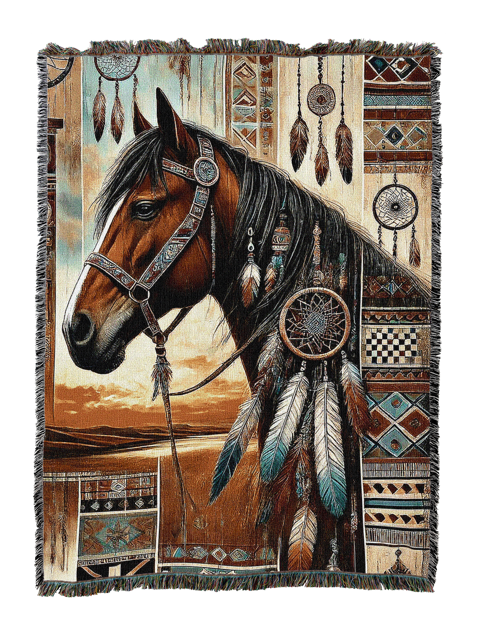Tribal Painted Horse Blanket
