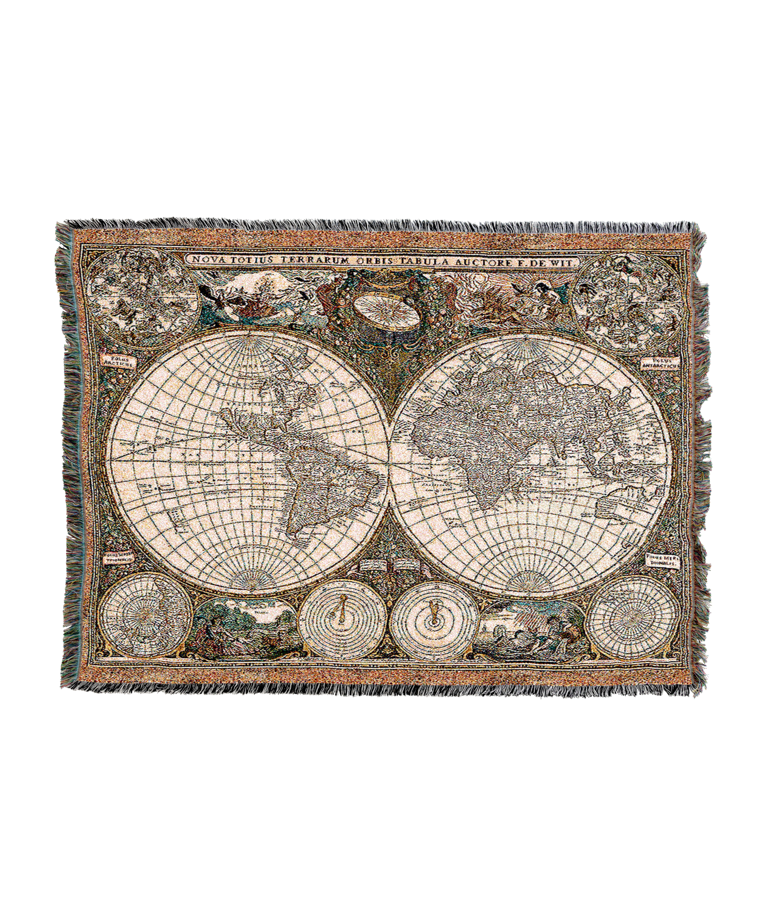 Old World Map Blanket
